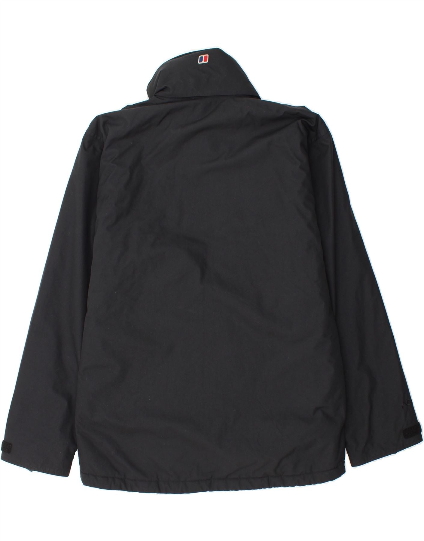 BERGHAUS Mens Windbreaker Jacket Medium Black Nylon Vintage Berghaus and Second-Hand Berghaus from Messina Hembry