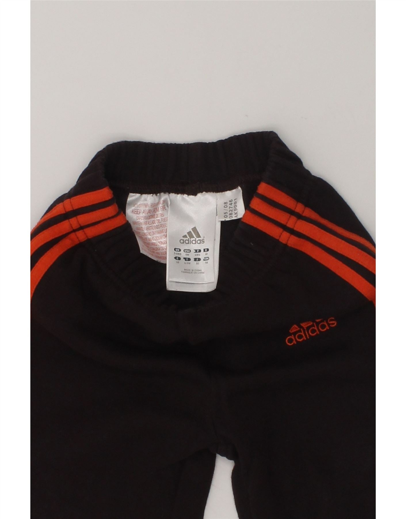 ADIDAS Baby Boys Joggers Tracksuit Trousers 3-6 Months Brown Cotton | Vintage Adidas | Thrift | Second-Hand Adidas | Used Clothing | Messina Hembry