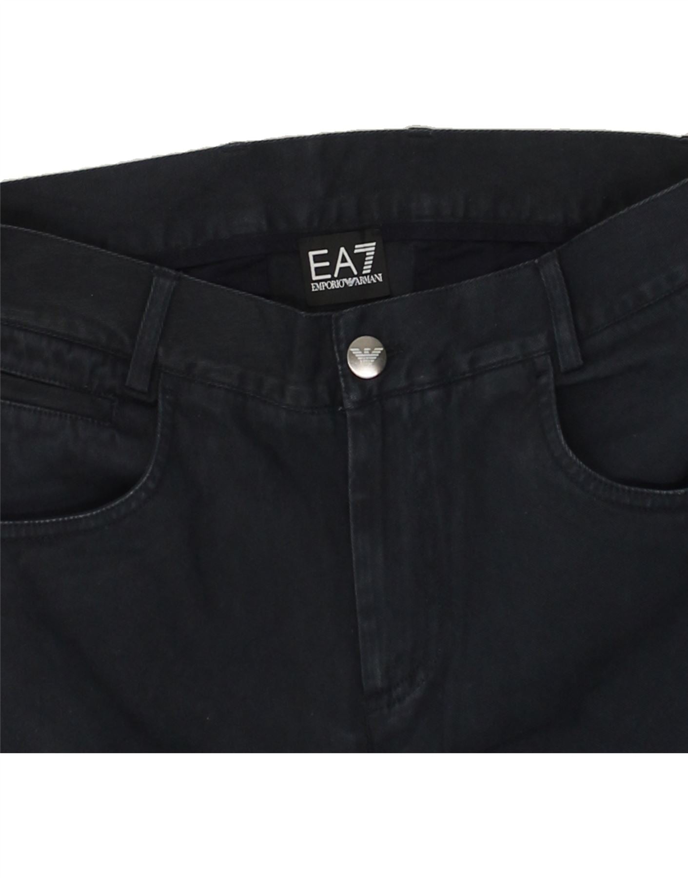 EMPORIO ARMANI Boys Straight Casual Trousers 15-16 Years W30 L28 Navy Blue Vintage Emporio Armani and Second-Hand Emporio Armani from Messina Hembry
