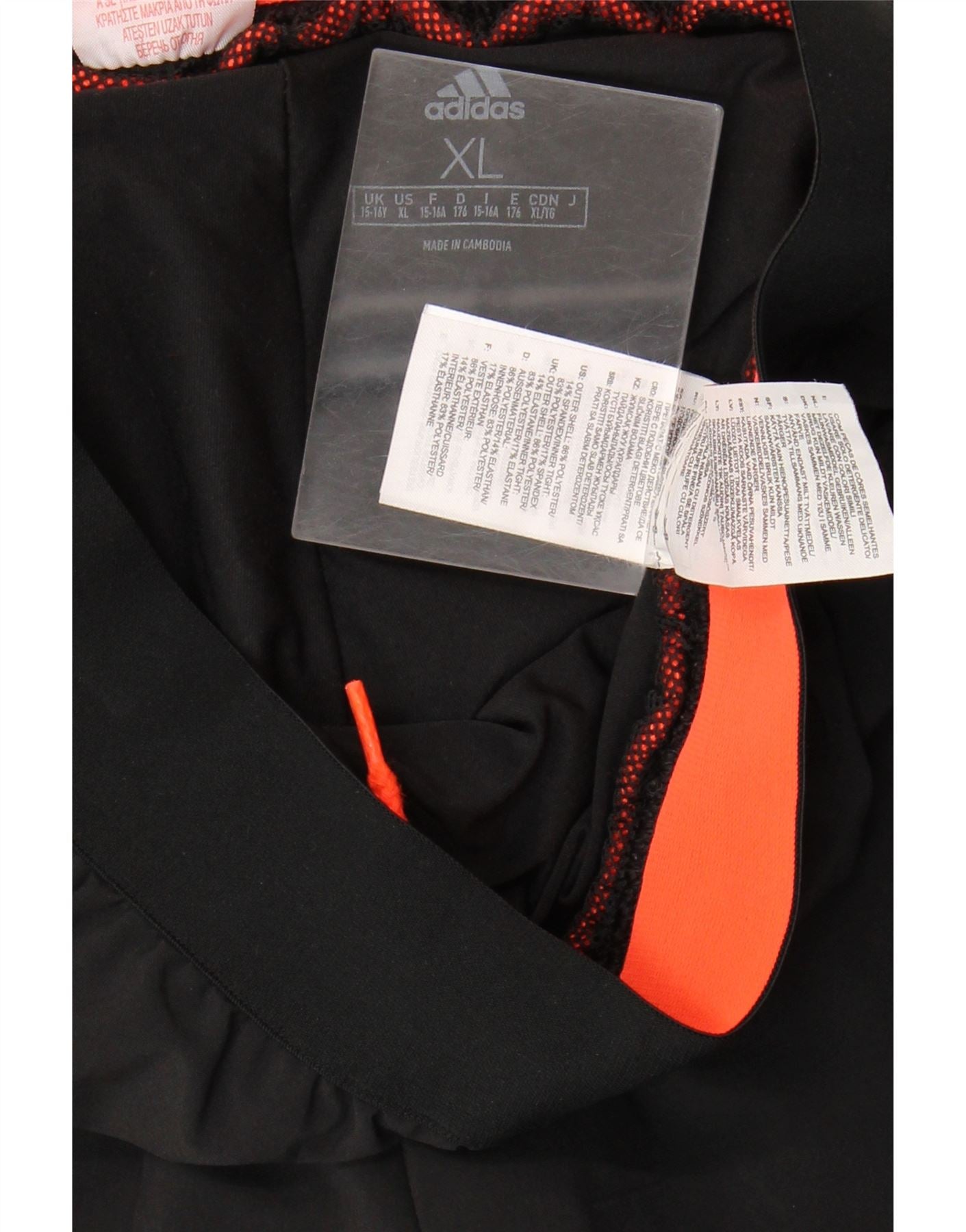 ADIDAS Boys Sport Shorts 15-16 Years XL Black Polyester Vintage Adidas and Second-Hand Adidas from Messina Hembry