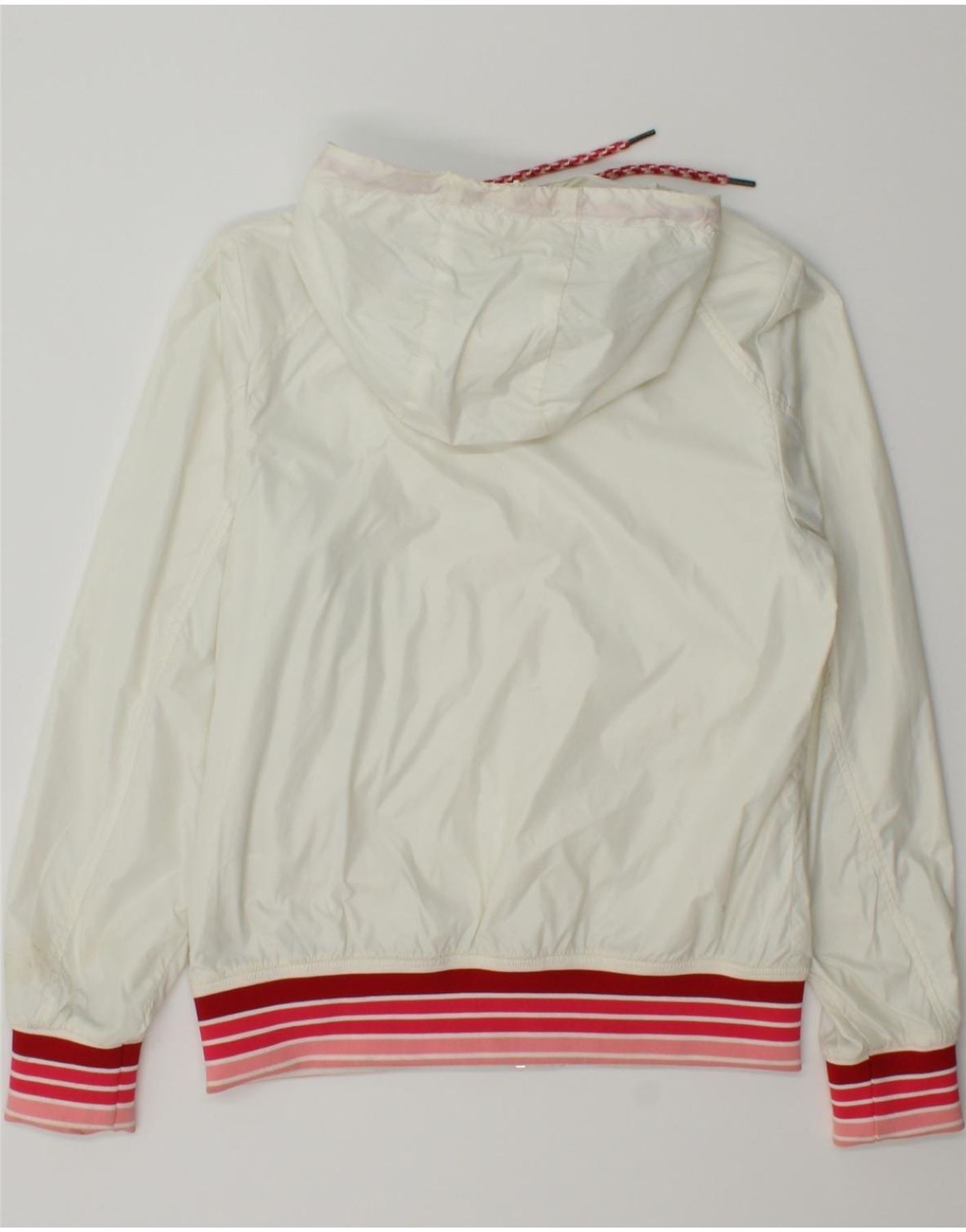 EASTPAK Womens Hooded Rain Jacket UK 10 Small White Polyester Vintage Eastpak and Second-Hand Eastpak from Messina Hembry