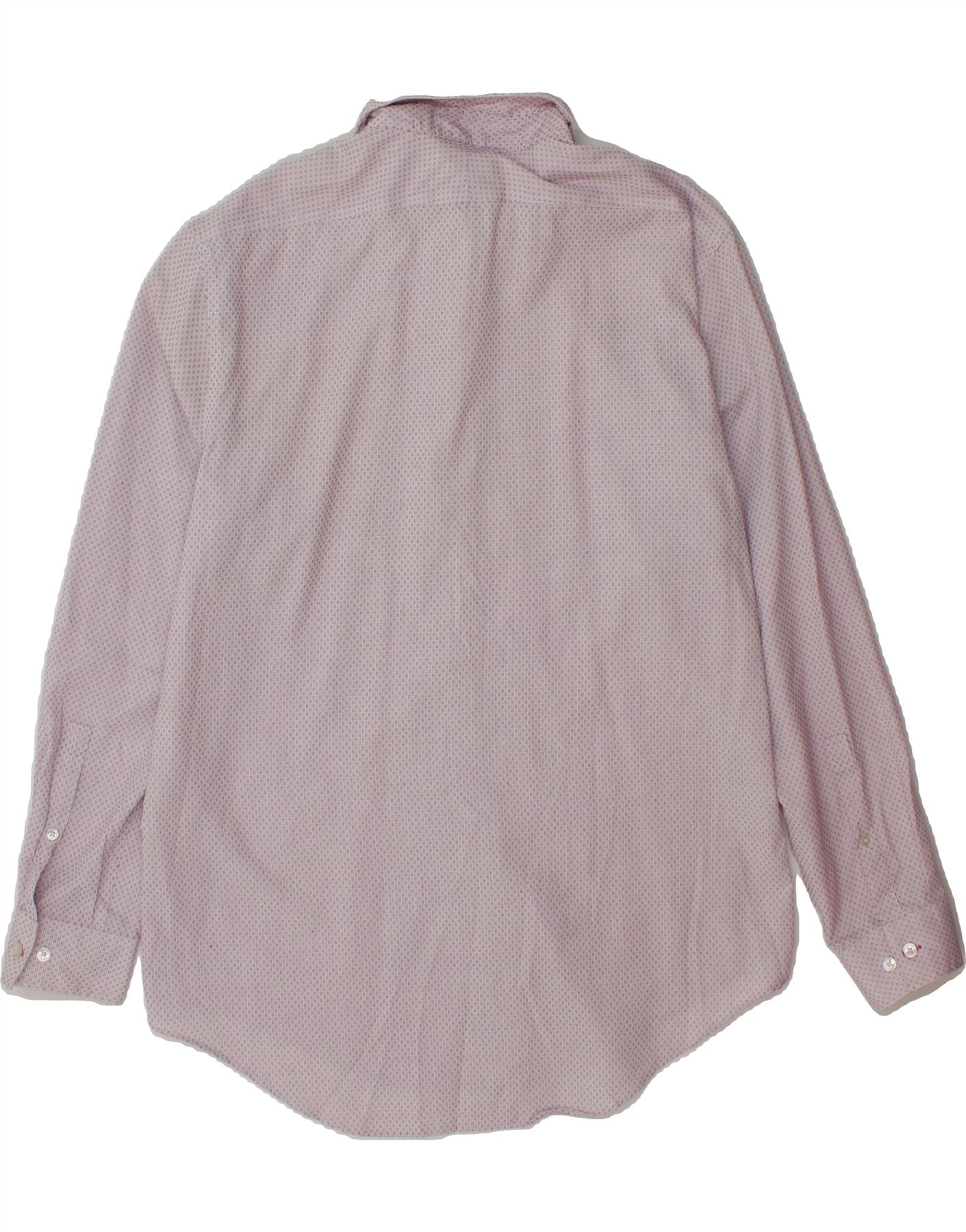 CALVIN KLEIN Mens Slim Fit Shirt Size 16 Large Pink Spotted Cotton Vintage Calvin Klein and Second-Hand Calvin Klein from Messina Hembry