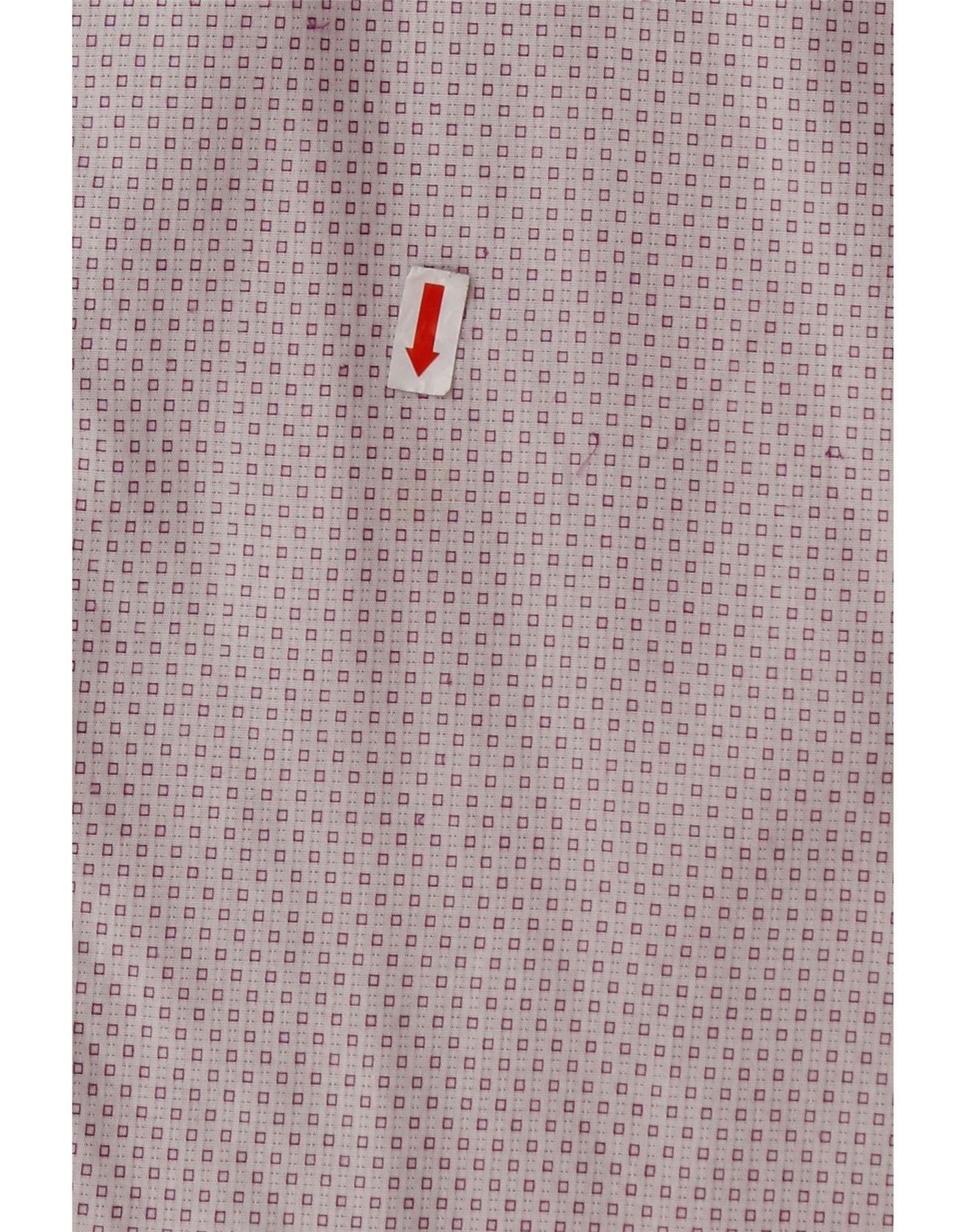 CALVIN KLEIN Mens Slim Fit Shirt Size 16 Large Pink Spotted Cotton Vintage Calvin Klein and Second-Hand Calvin Klein from Messina Hembry