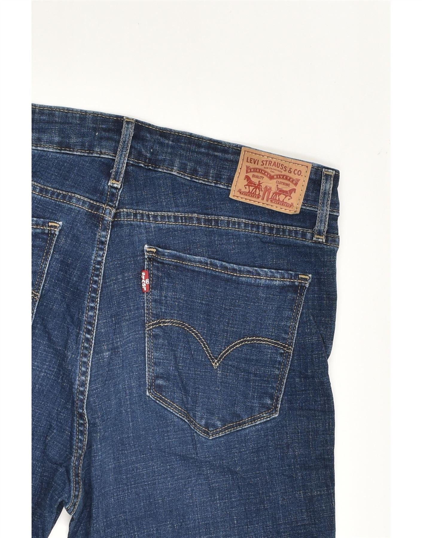 LEVI'S Womens 725 High Rise Capri Jeans W30 L14  Navy Blue Cotton | Vintage Levi's | Thrift | Second-Hand Levi's | Used Clothing | Messina Hembry