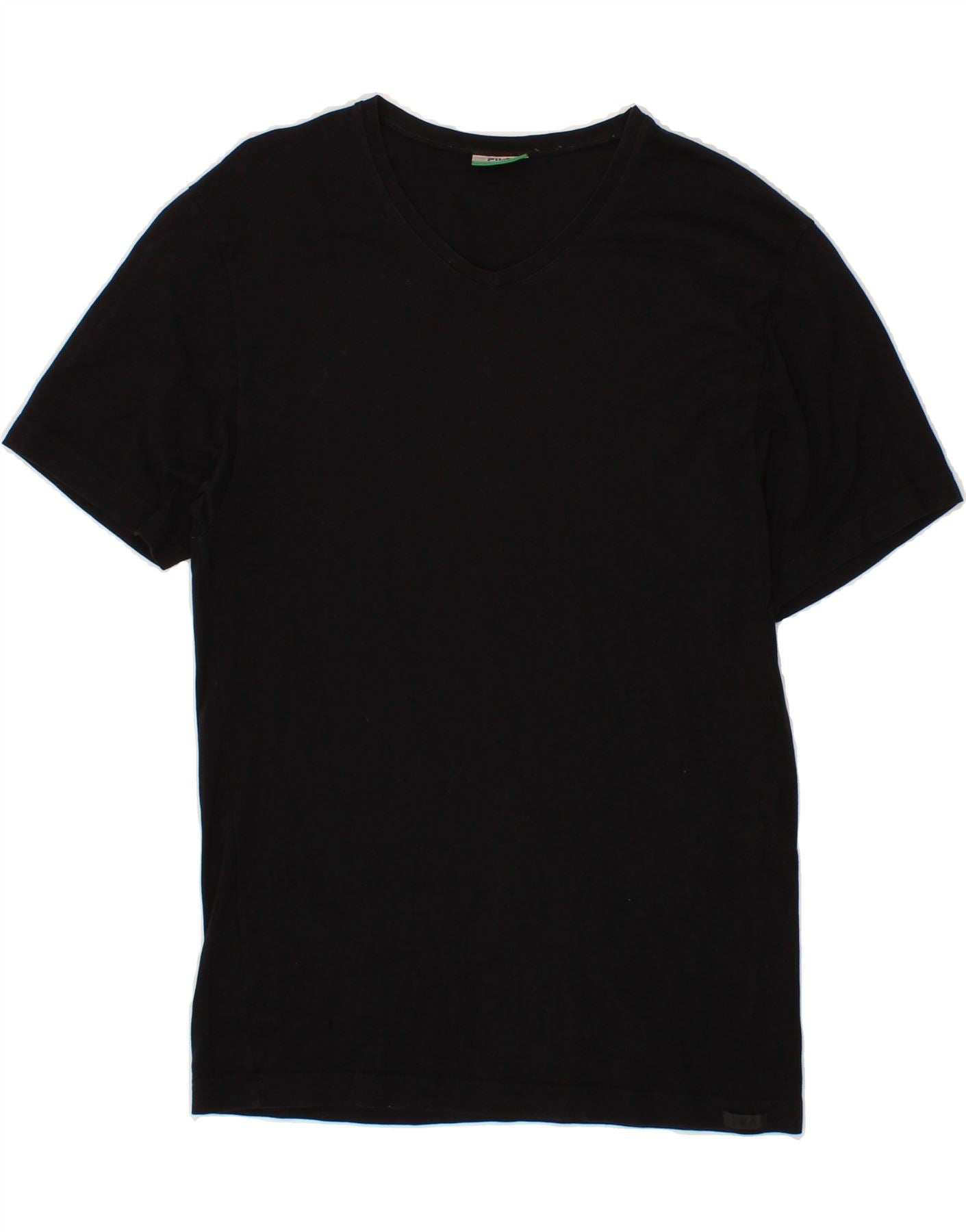 FILA Womens T-Shirt Top UK 12 Medium Black Vintage Fila and Second-Hand Fila from Messina Hembry