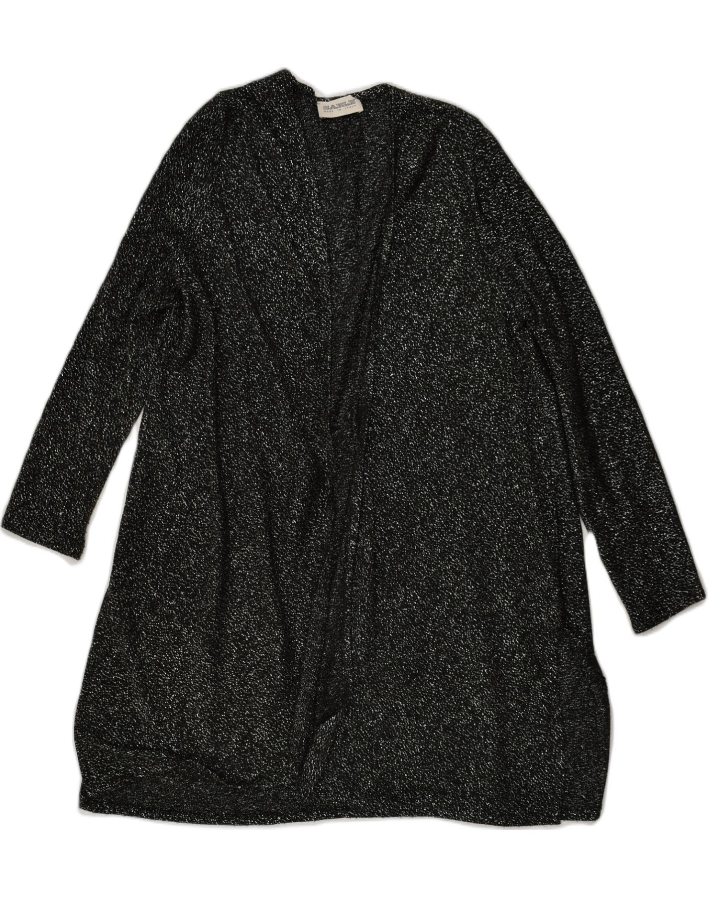 VINTAGE Womens Longline Cardigan Sweater UK 14 Medium Black | Vintage Vintage | Thrift | Second-Hand Vintage | Used Clothing | Messina Hembry