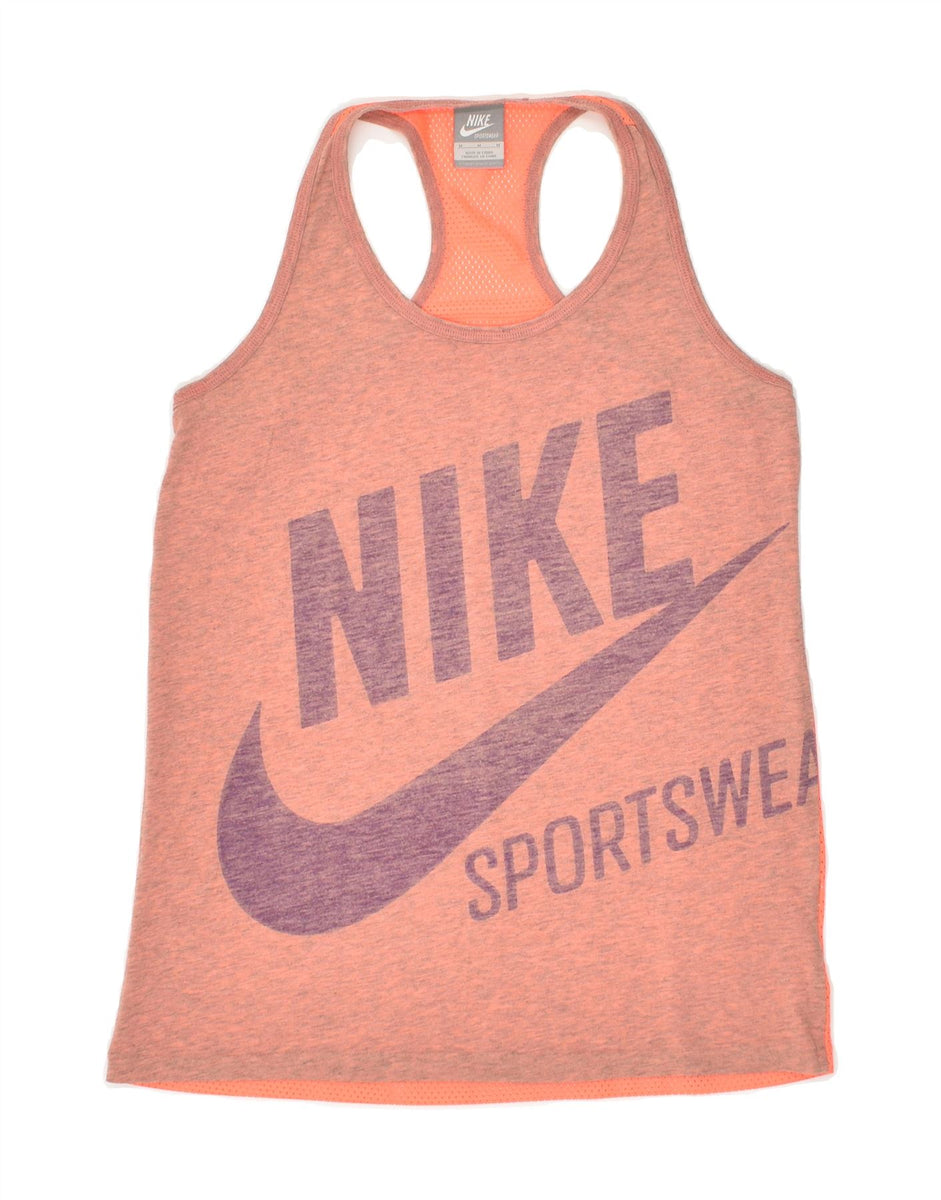 NIKE Womens Graphic Sport Bra Top UK 8 Small Pink Polyester Sports