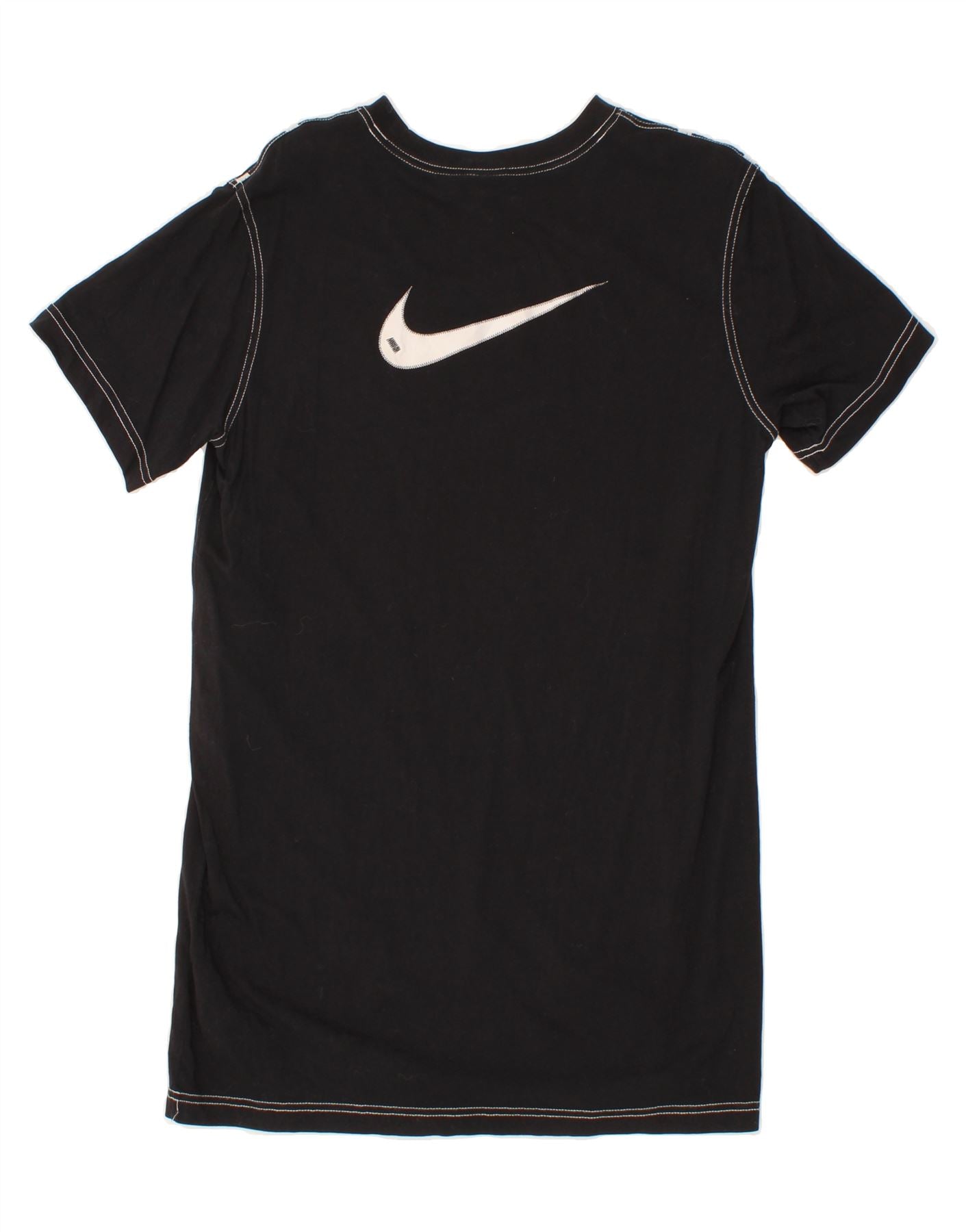 NIKE Womens Graphic T-Shirt Dress UK 6 XS Black Cotton Vintage Nike and Second-Hand Nike from Messina Hembry