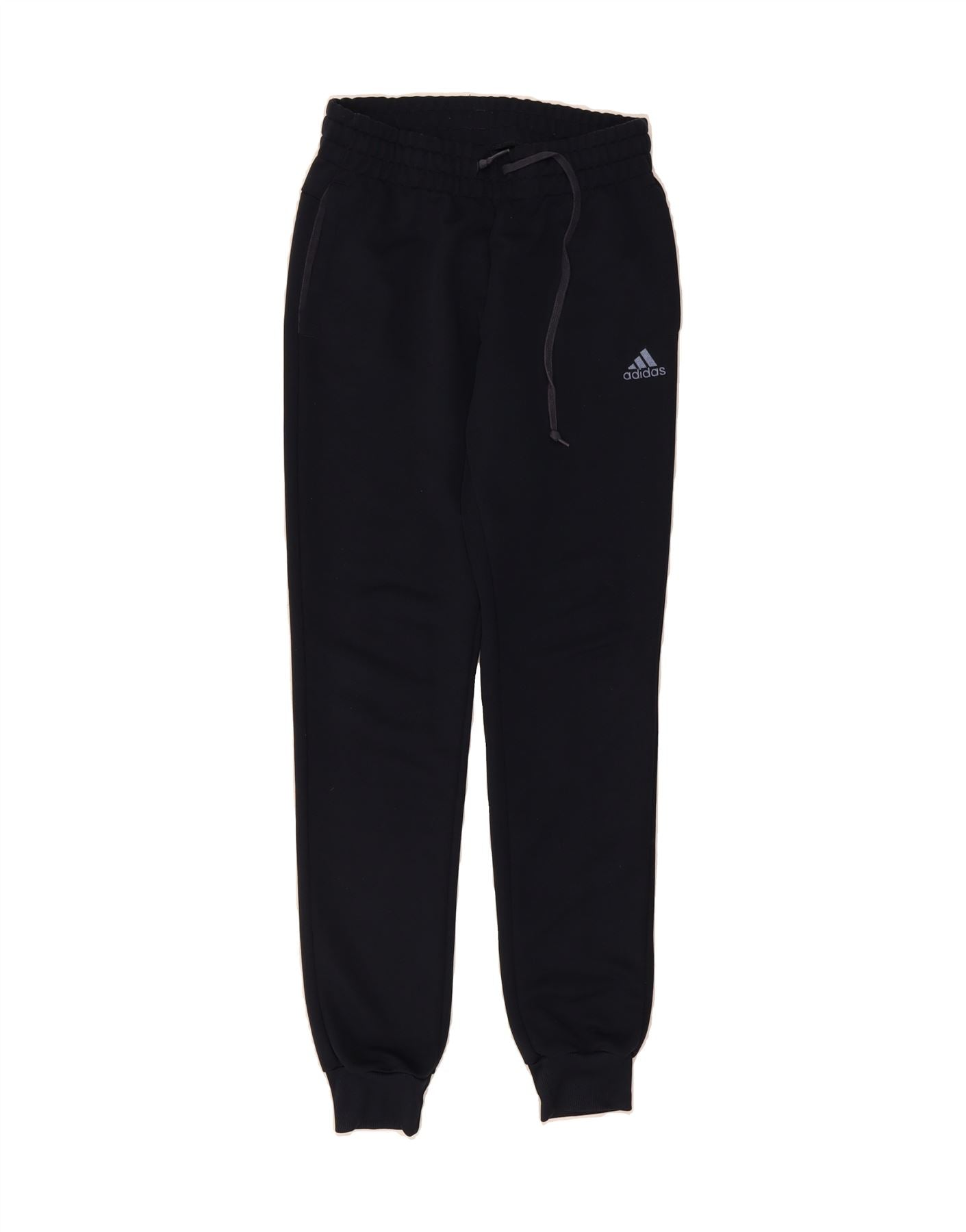 ADIDAS Womens Tracksuit Trousers Joggers UK 4/6 XS Navy Blue Polyester Vintage Adidas and Second-Hand Adidas from Messina Hembry