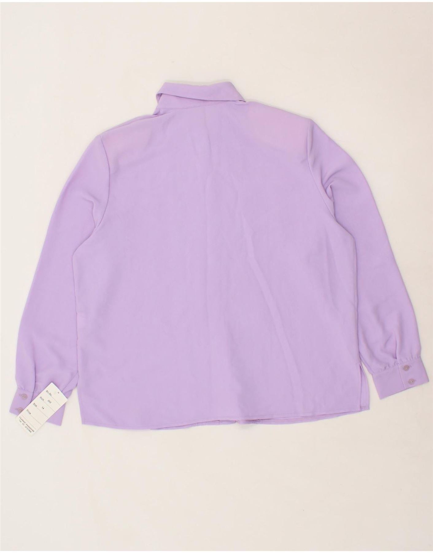 BROMLEY  Womens Shirt Blouse US 14 XL Purple Polyester Vintage Bromley and Second-Hand Bromley from Messina Hembry