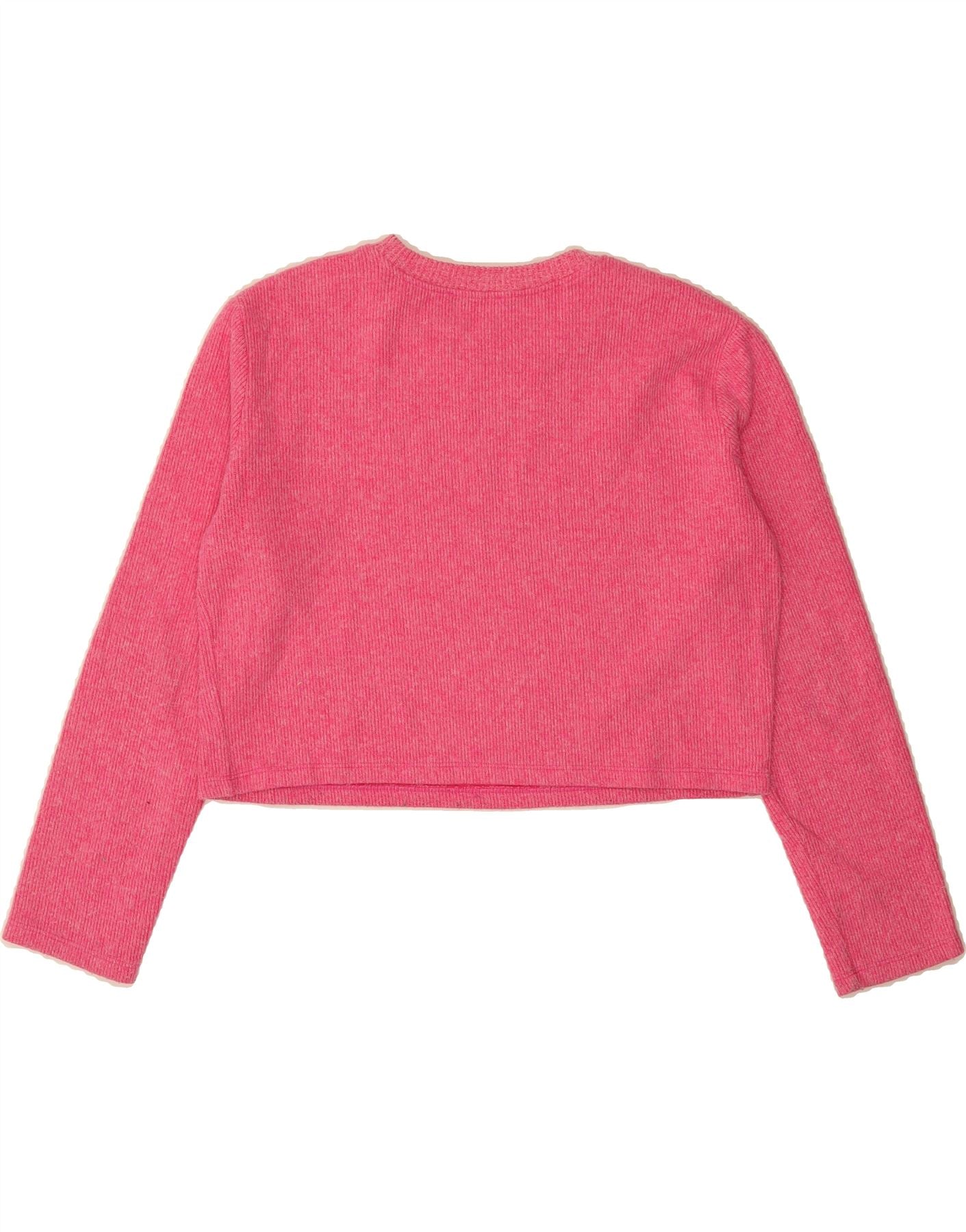 ZARA Womens Crop Boat Neck Jumper Sweater UK 14 Medium Pink Cotton Vintage Zara and Second-Hand Zara from Messina Hembry