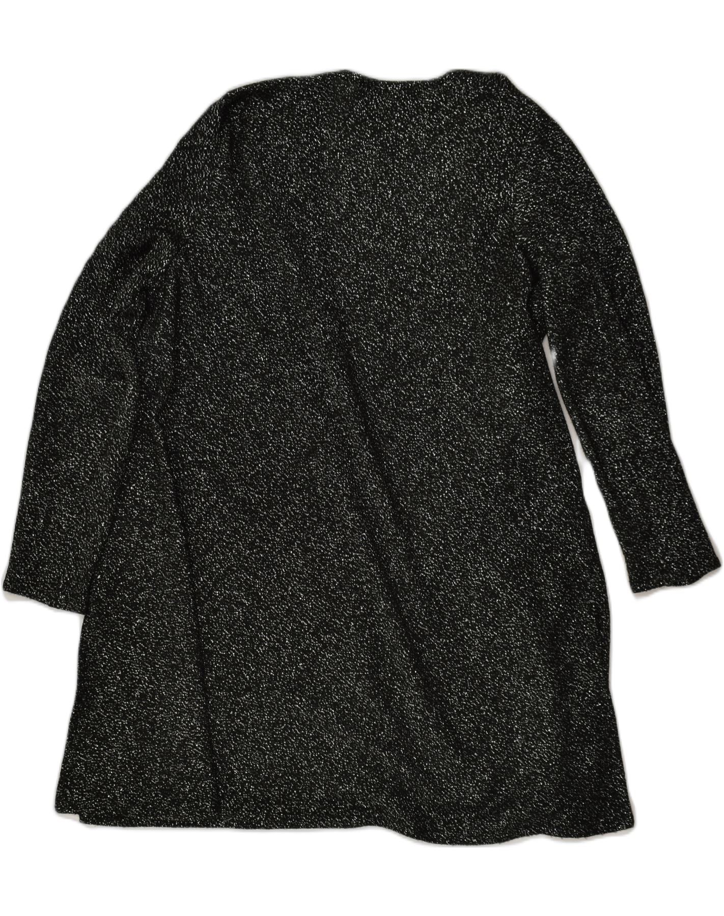 VINTAGE Womens Longline Cardigan Sweater UK 14 Medium Black | Vintage Vintage | Thrift | Second-Hand Vintage | Used Clothing | Messina Hembry