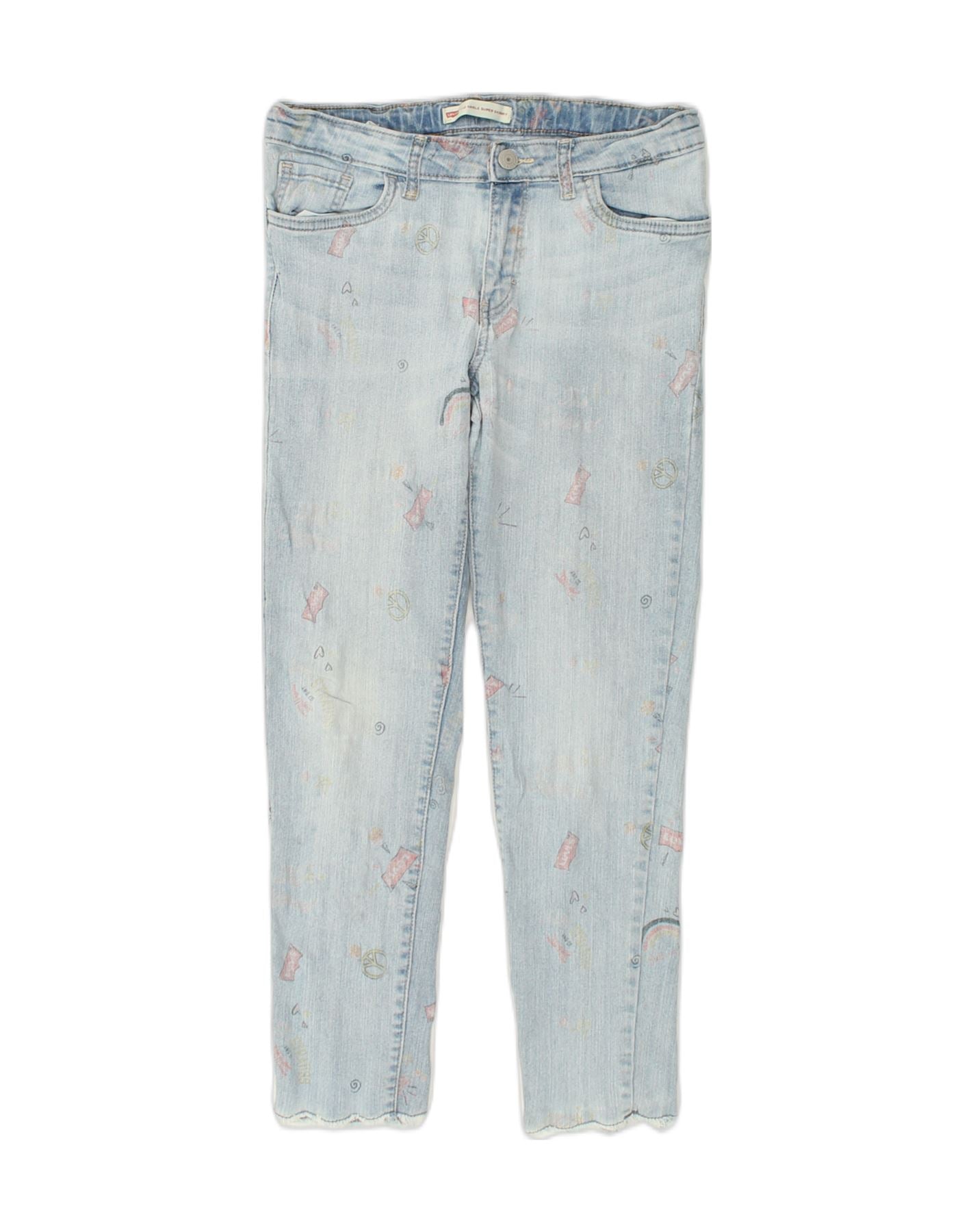 LEVI'S Girls Graphic Skinny Jeans 13-14 Years W26 L24  Blue Cotton | Vintage Levi's | Thrift | Second-Hand Levi's | Used Clothing | Messina Hembry