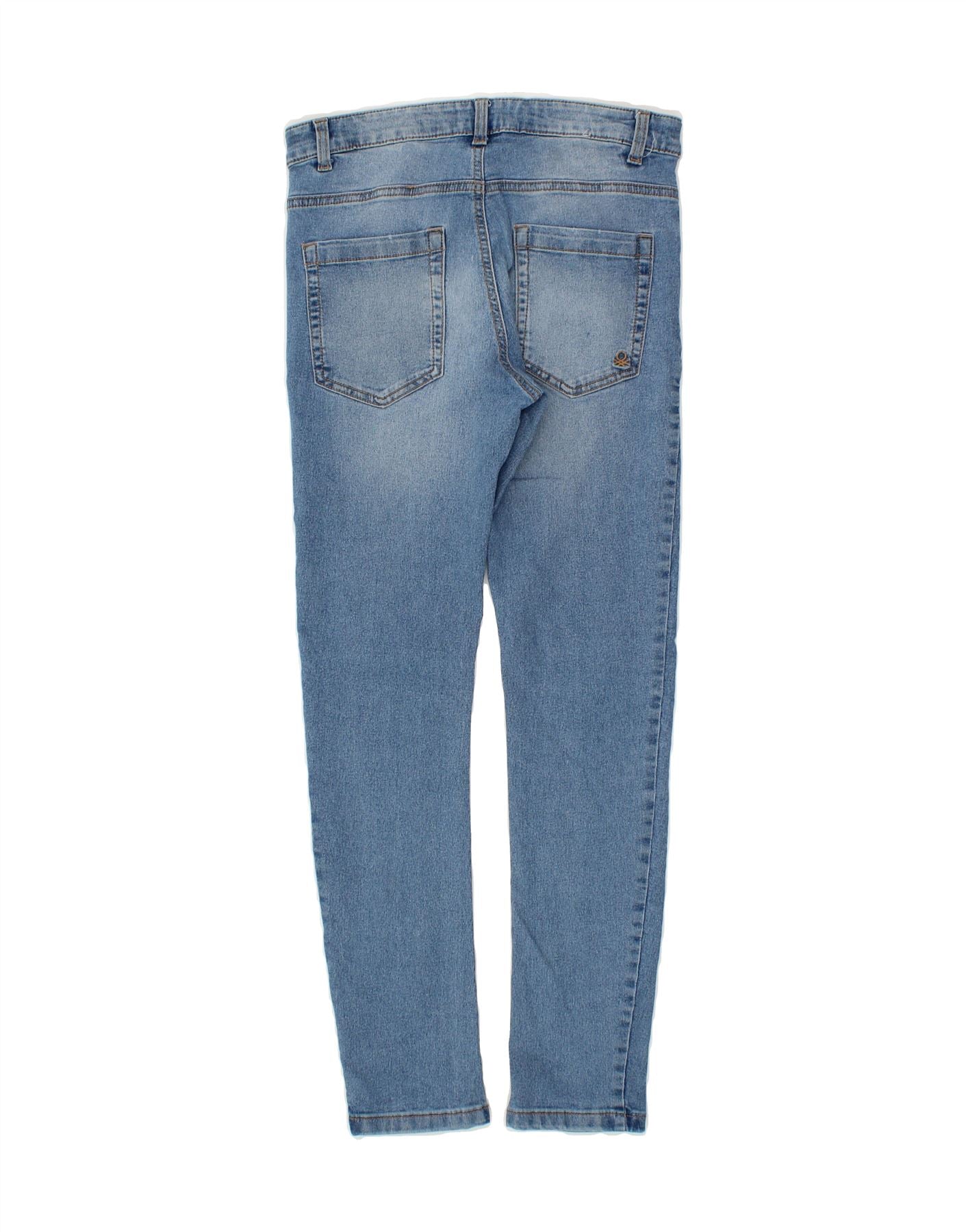 BENETTON Boys Skinny Jeans 11-12 Years  2XL W24 L27 Blue Cotton Vintage Benetton and Second-Hand Benetton from Messina Hembry