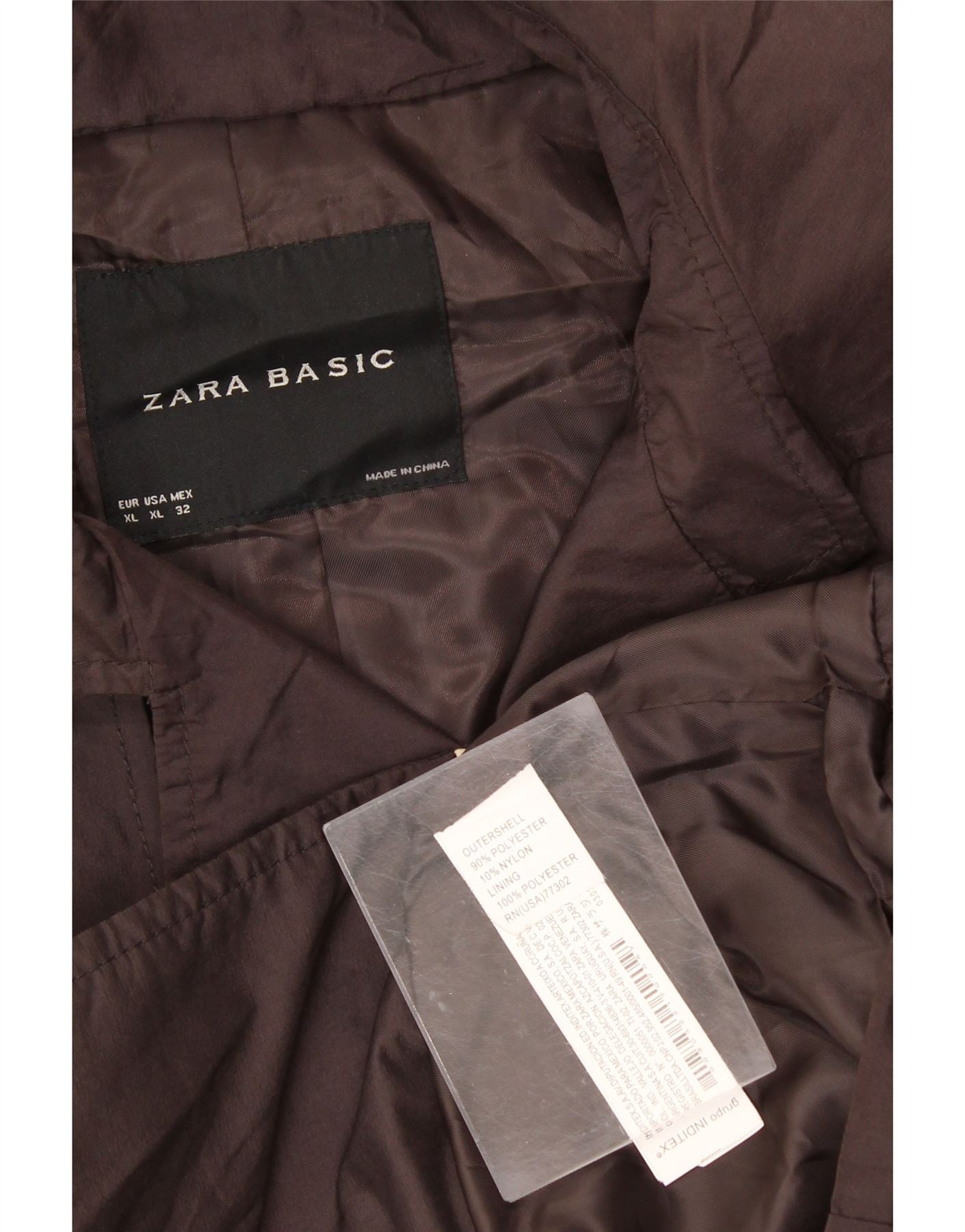 ZARA Womens Short Trench Coat UK 18 XL Brown Polyester Vintage Zara and Second-Hand Zara from Messina Hembry