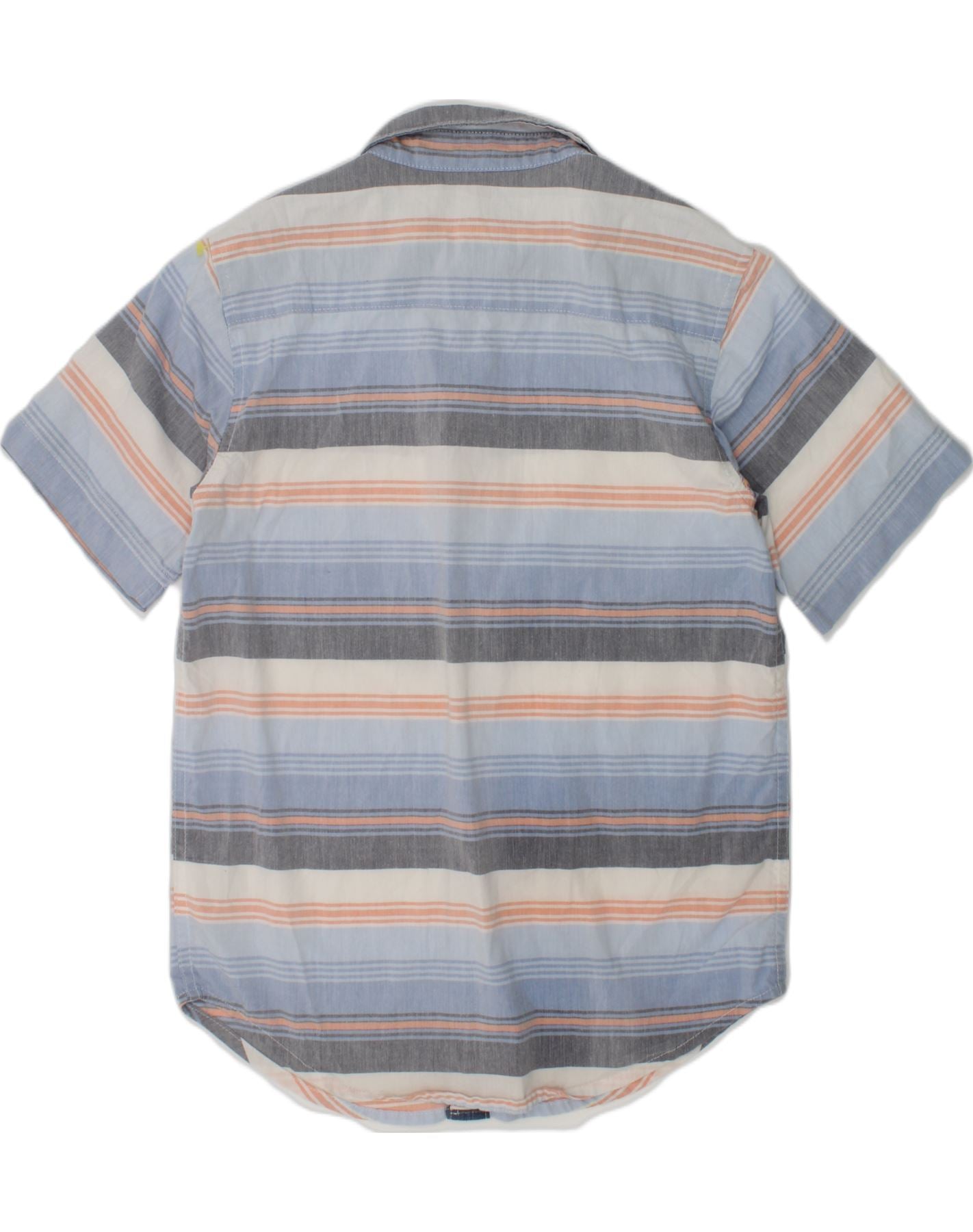 WRANGLER Boys Short Sleeve Shirt 7-8 Years Medium  Blue Striped Cotton | Vintage Wrangler | Thrift | Second-Hand Wrangler | Used Clothing | Messina Hembry
