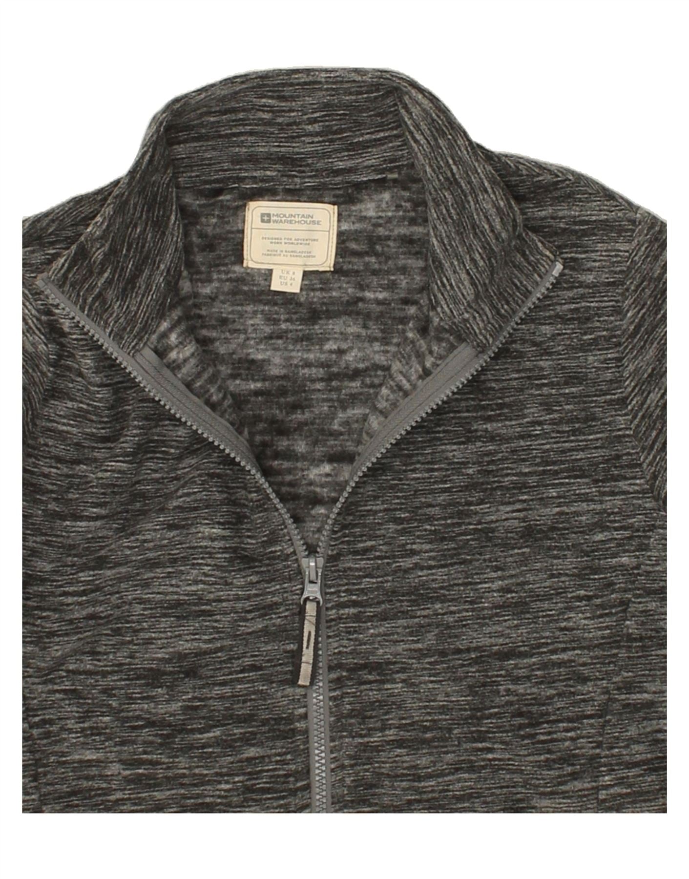 MOUNTAIN WAREHOUSE Womens Fleece Jacket UK 8 Small  Grey Polyester Vintage Mountain Warehouse and Second-Hand Mountain Warehouse from Messina Hembry