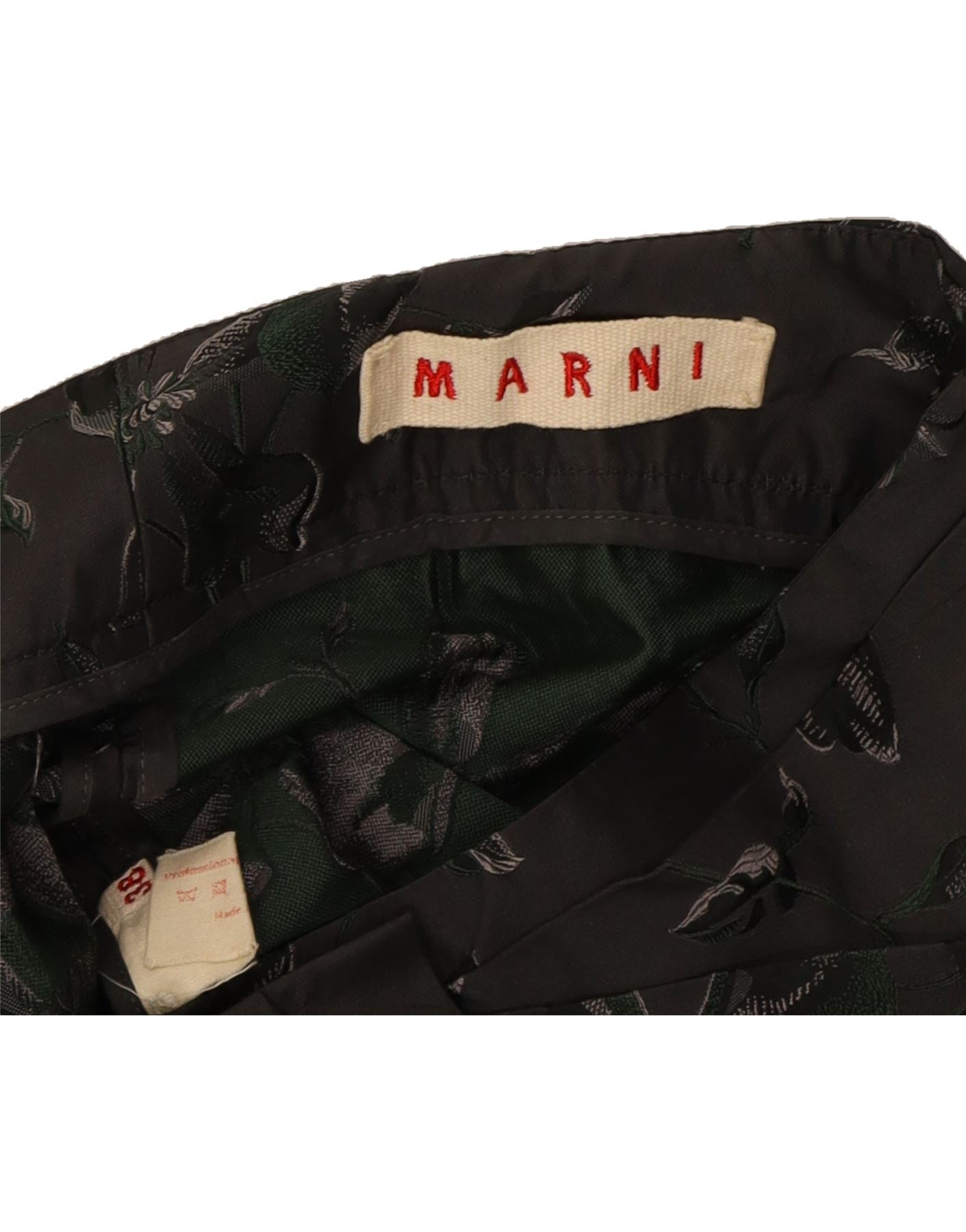MARNI Womens Pencil Skirt EU 38 Medium W28 L20 Grey Floral Silk Vintage Marni and Second-Hand Marni from Messina Hembry