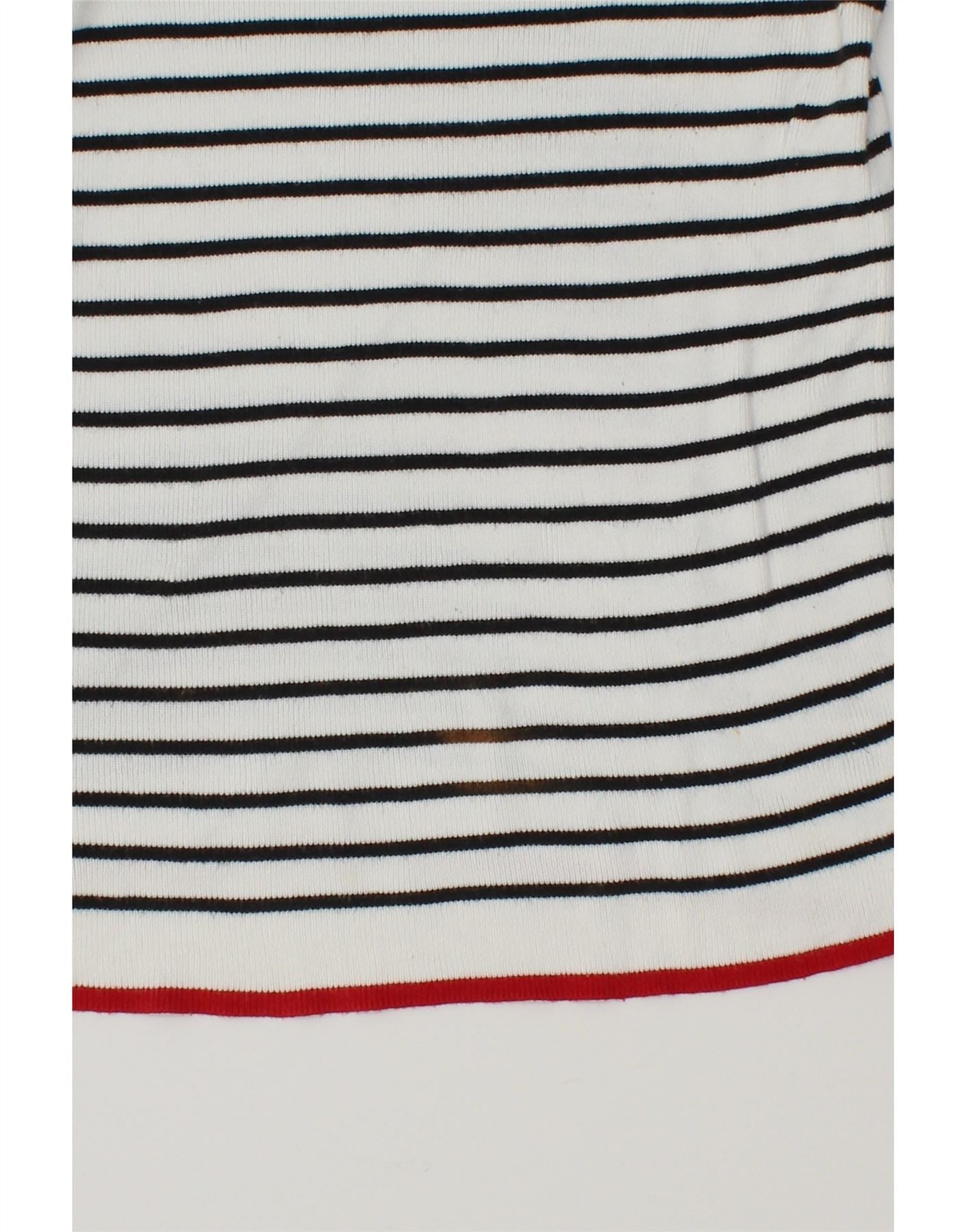 LAURA ASHLEY Womens Boat Neck Jumper Sweater UK 12 Medium  White Striped Vintage Laura Ashley and Second-Hand Laura Ashley from Messina Hembry