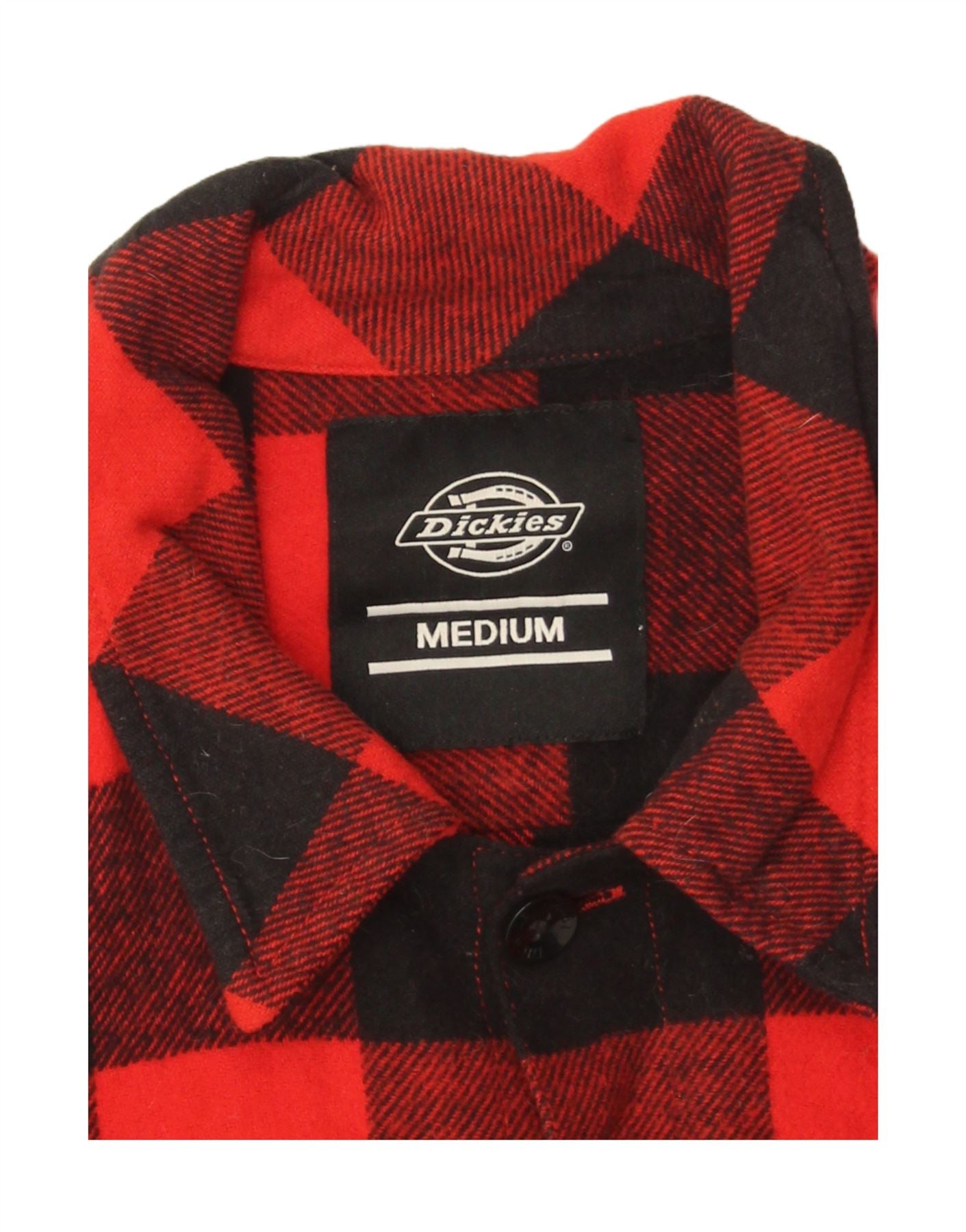 DICKIES Mens Flannel Shirt Medium Red Check Vintage Dickies and Second-Hand Dickies from Messina Hembry