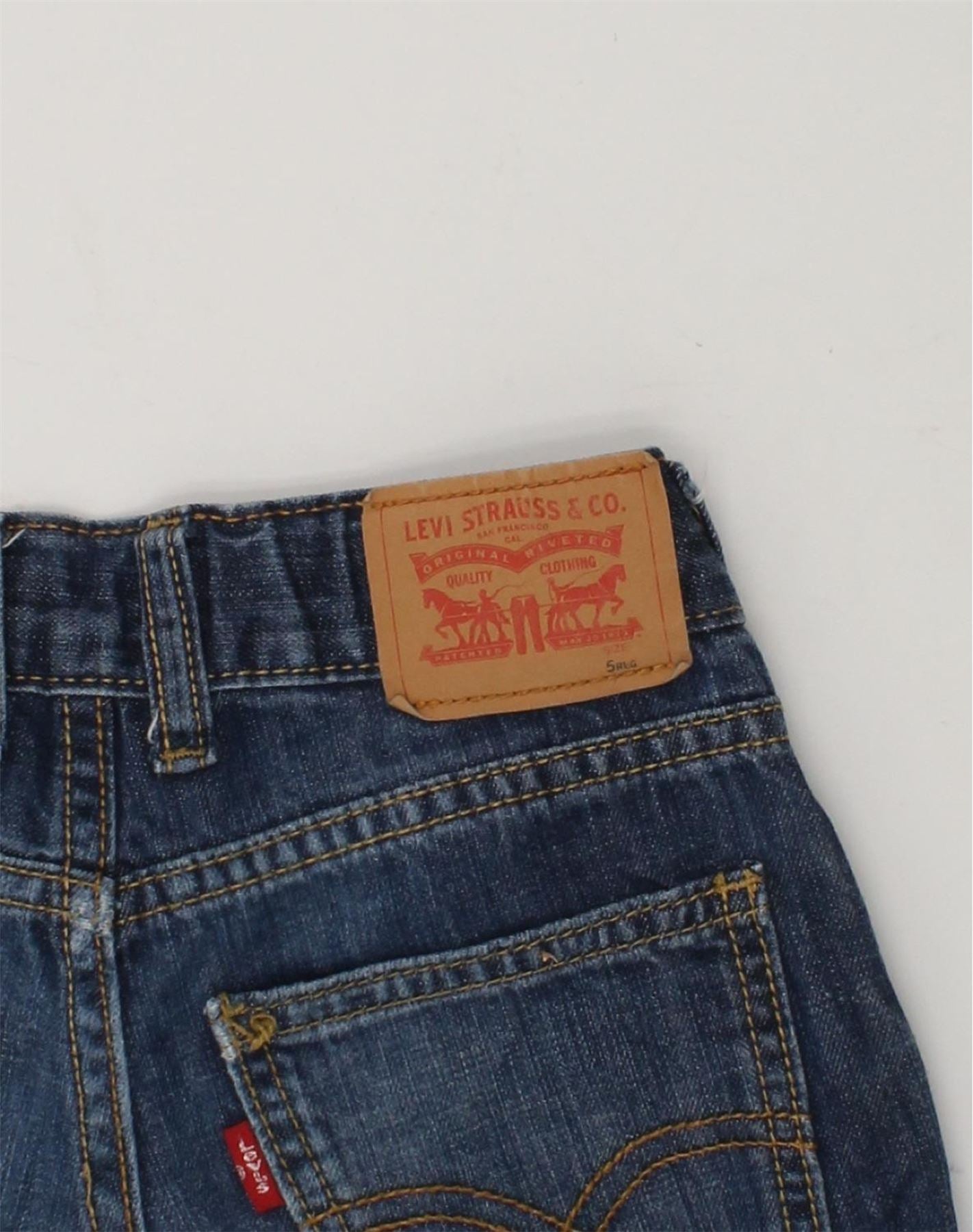 LEVI'S Boys Denim Shorts 4-5 Years W22 Navy Blue Cotton | Vintage Levi's | Thrift | Second-Hand Levi's | Used Clothing | Messina Hembry