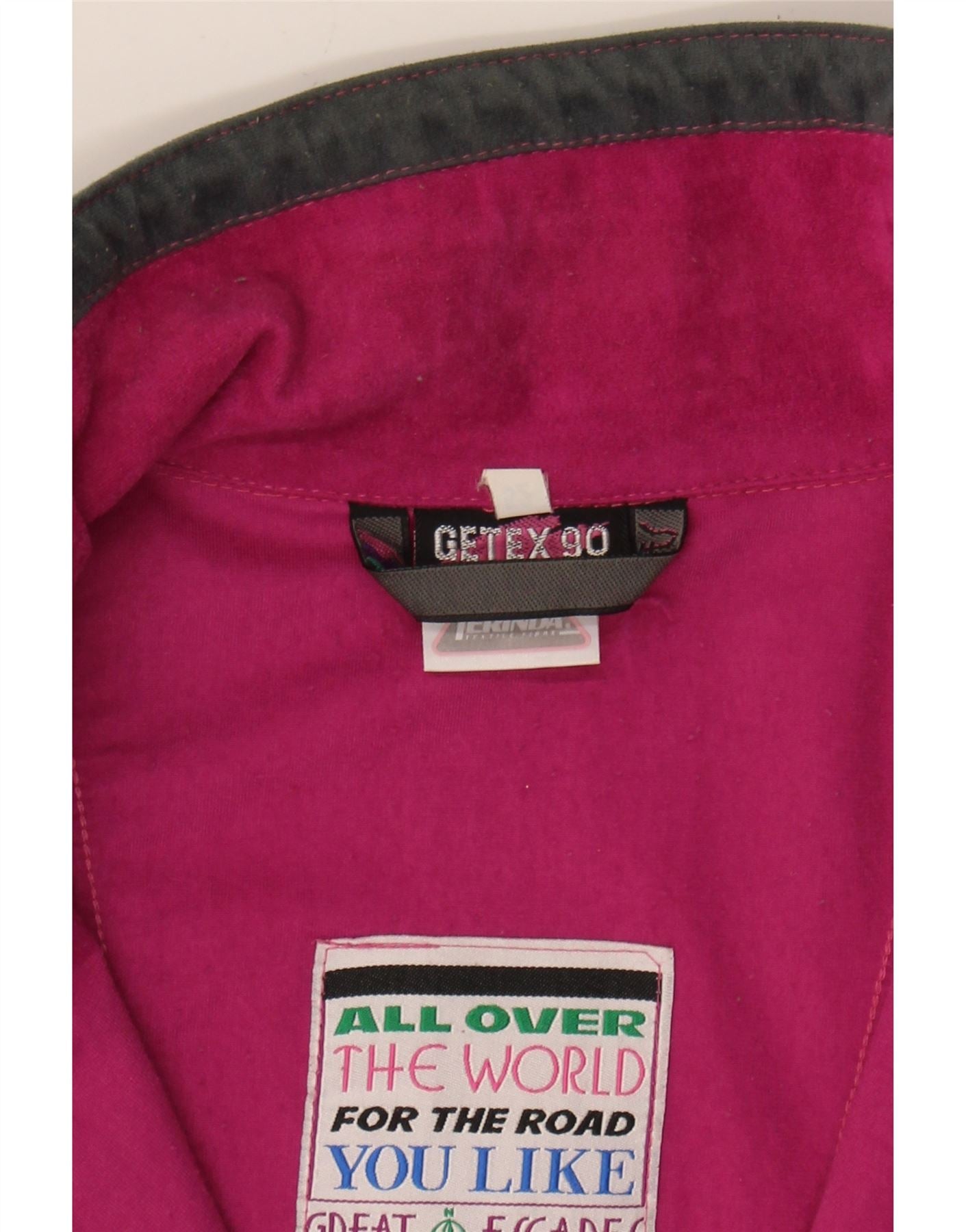 GREAT ESCAPES Womens Tracksuit Top Jacket IT 52 Large Pink Colourblock Vintage Great Escapes and Second-Hand Great Escapes from Messina Hembry