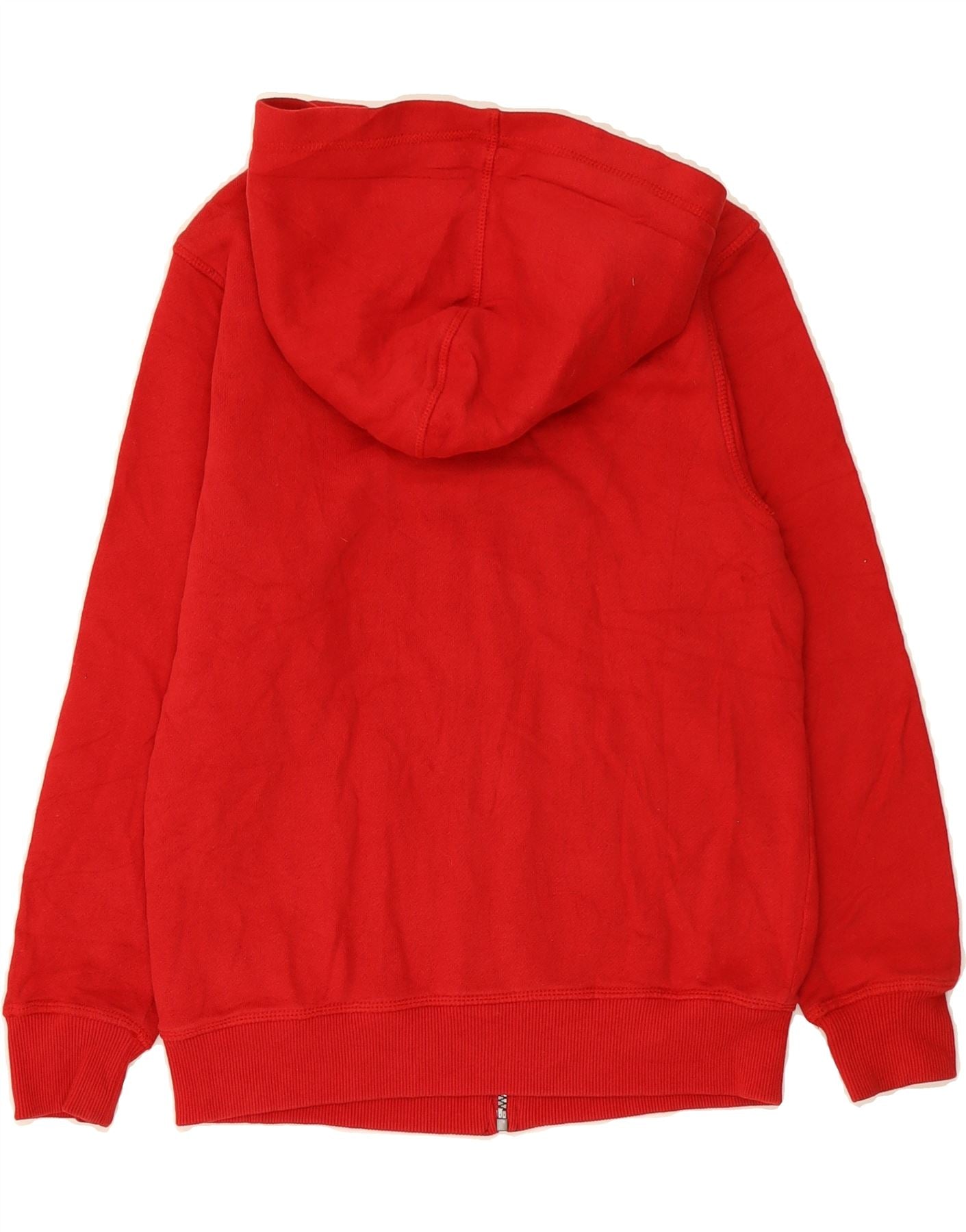 NAUTICA Boys Sherpa Zip Hoodie Sweater 10-11 Years Medium Red Cotton Vintage Nautica and Second-Hand Nautica from Messina Hembry