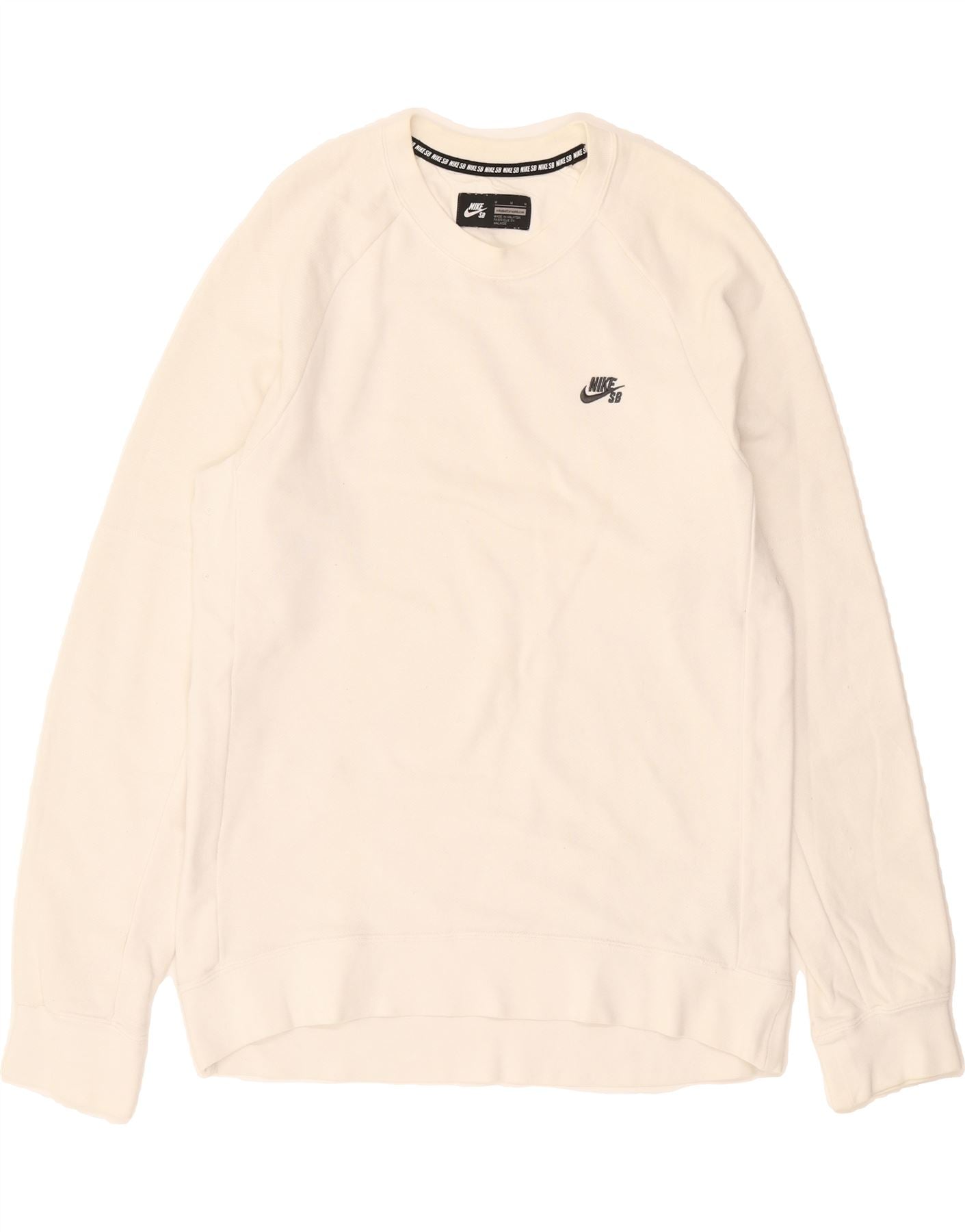 NIKE Mens Sweatshirt Jumper Medium White Cotton Vintage Nike and Second-Hand Nike from Messina Hembry