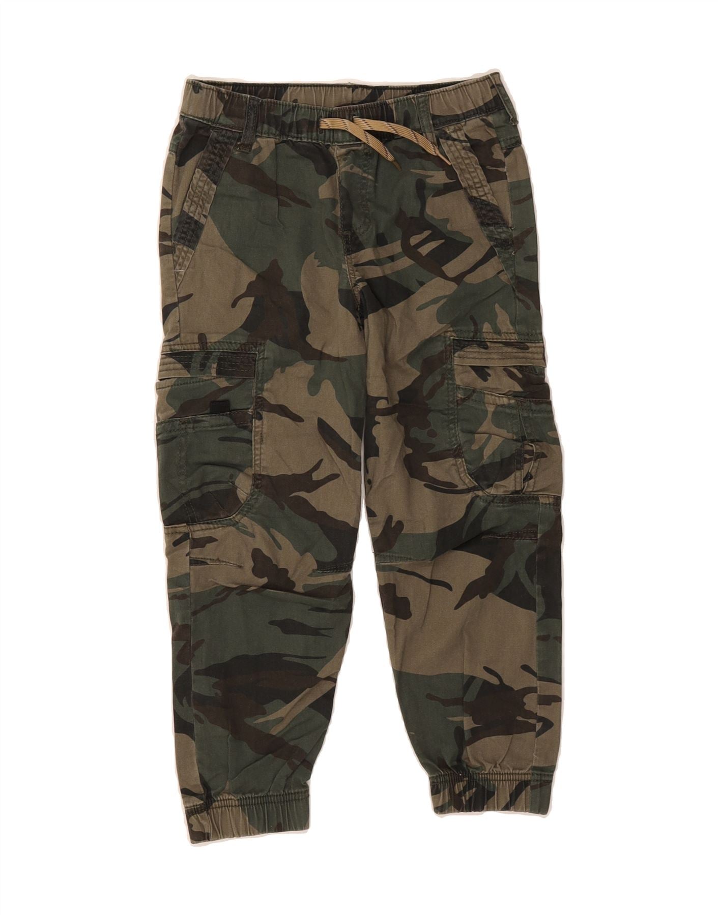 WRANGLER Boys Joggers Cargo Trousers 7-8 Years W26 L20 Khaki Camouflage Vintage Wrangler and Second-Hand Wrangler from Messina Hembry