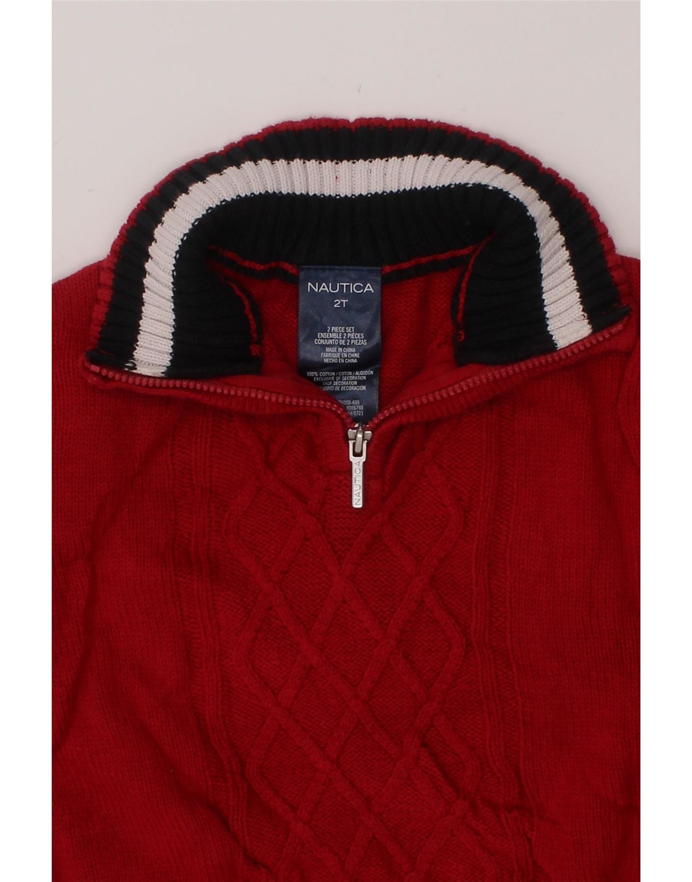NAUTICA Baby Boys Zip Hoodie Sweater 18-24 Months Red Cotton Vintage Nautica and Second-Hand Nautica from Messina Hembry
