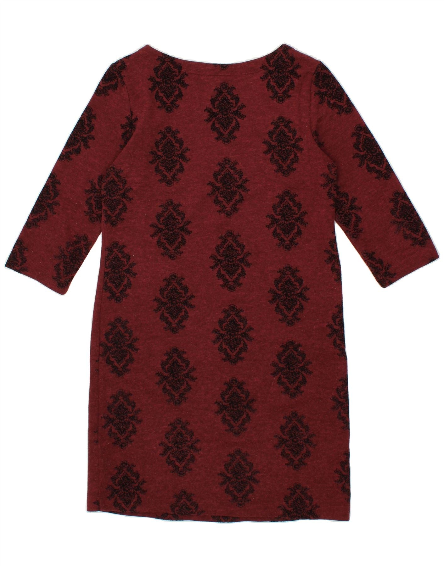 WHITE STUFF Womens 3/4 Sleeve Jumper Dress UK 10 Small  Maroon Paisley Vintage White Stuff and Second-Hand White Stuff from Messina Hembry