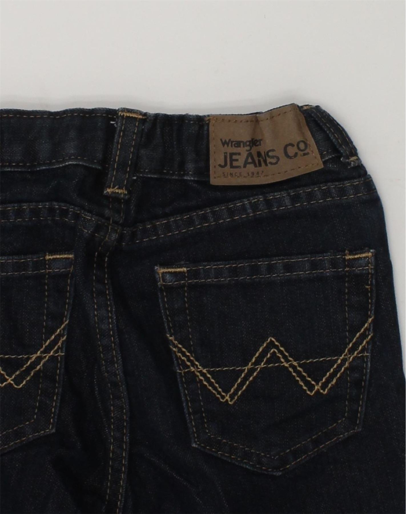 WRANGLER Boys Straight Jeans 4-5 Years W22 L17 Navy Blue Cotton | Vintage Wrangler | Thrift | Second-Hand Wrangler | Used Clothing | Messina Hembry
