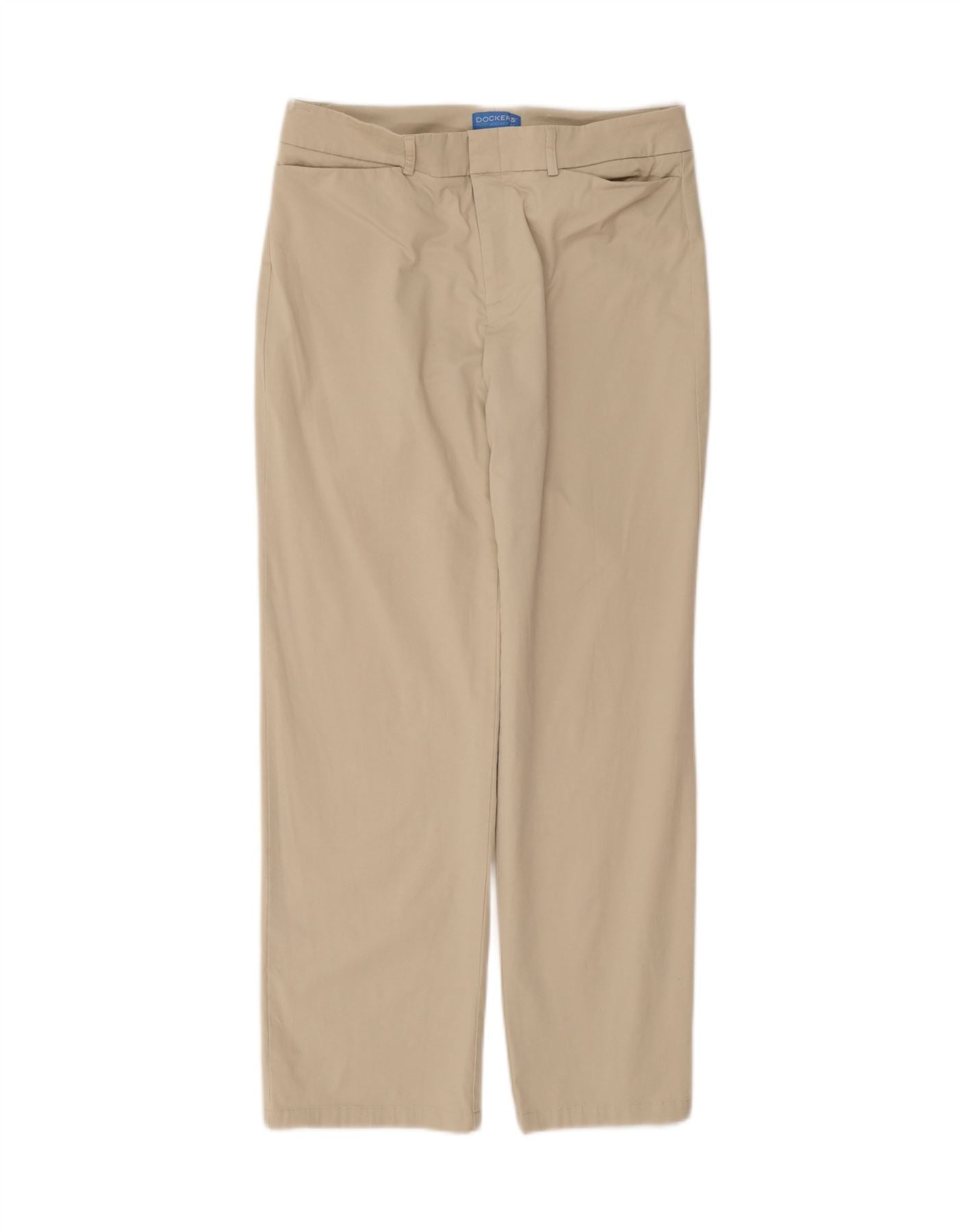 DOCKERS Womens Straight Casual Trousers US 12 Large W32 L30 Beige Cotton Vintage Dockers and Second-Hand Dockers from Messina Hembry