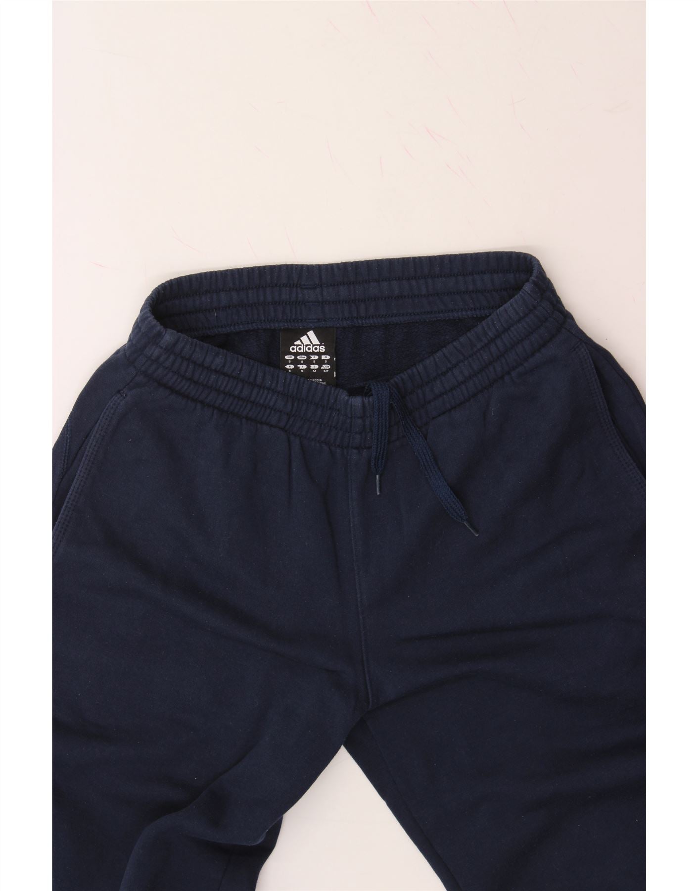 ADIDAS Mens Tracksuit Trousers Small Navy Blue Cotton Vintage Adidas and Second-Hand Adidas from Messina Hembry