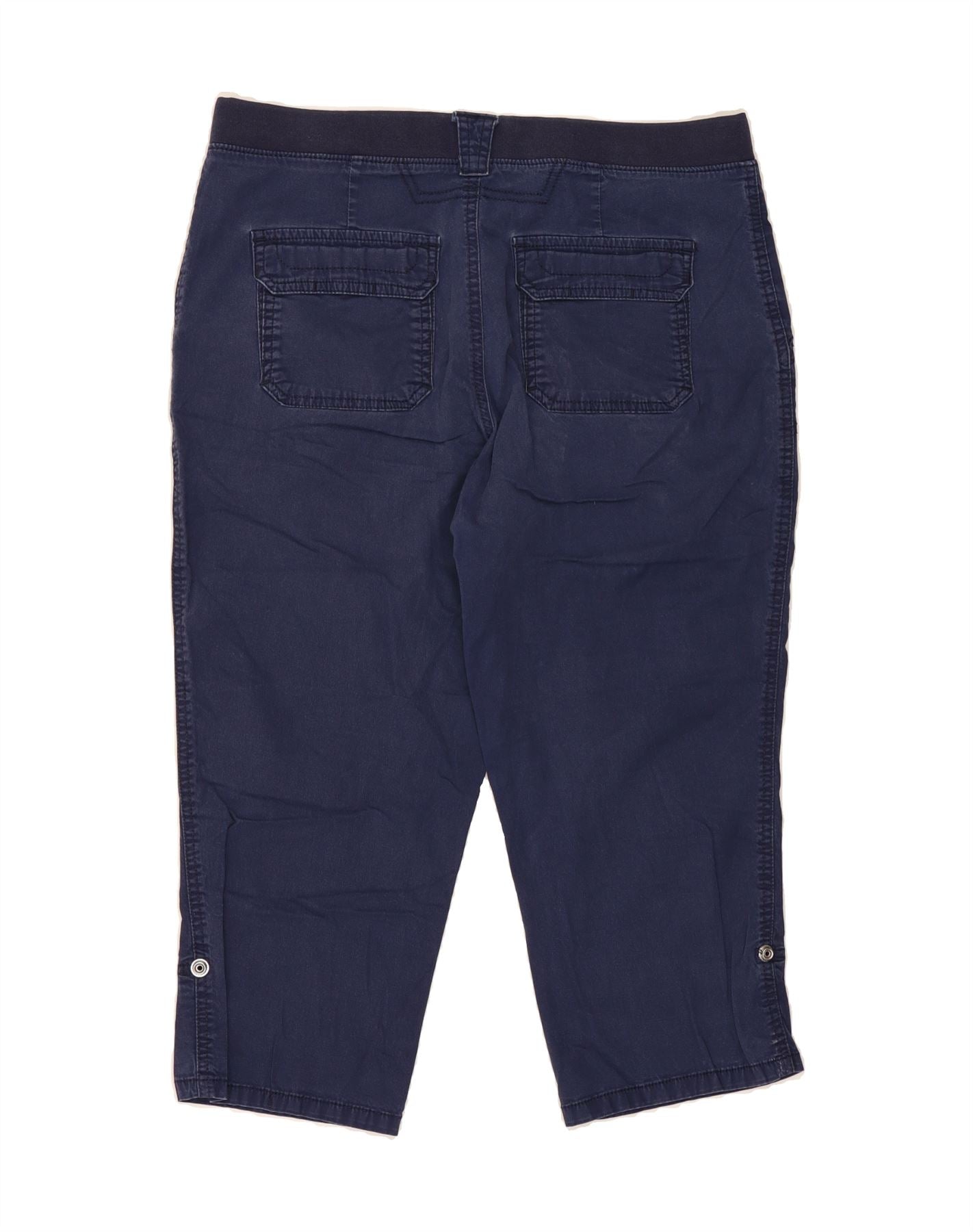 LEE Womens Relaxed Fit Capri Trousers W34 L20 Navy Blue Vintage Lee and Second-Hand Lee from Messina Hembry