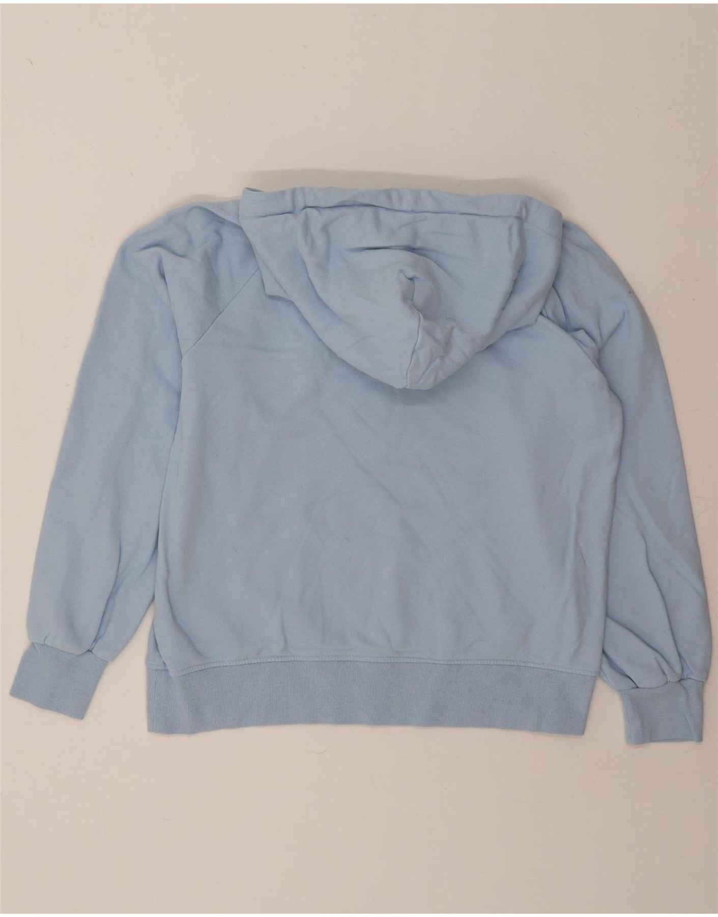 TOMMY HILFIGER Womens Graphic Oversized Hoodie Jumper UK 10 Small Blue Vintage Tommy Hilfiger and Second-Hand Tommy Hilfiger from Messina Hembry