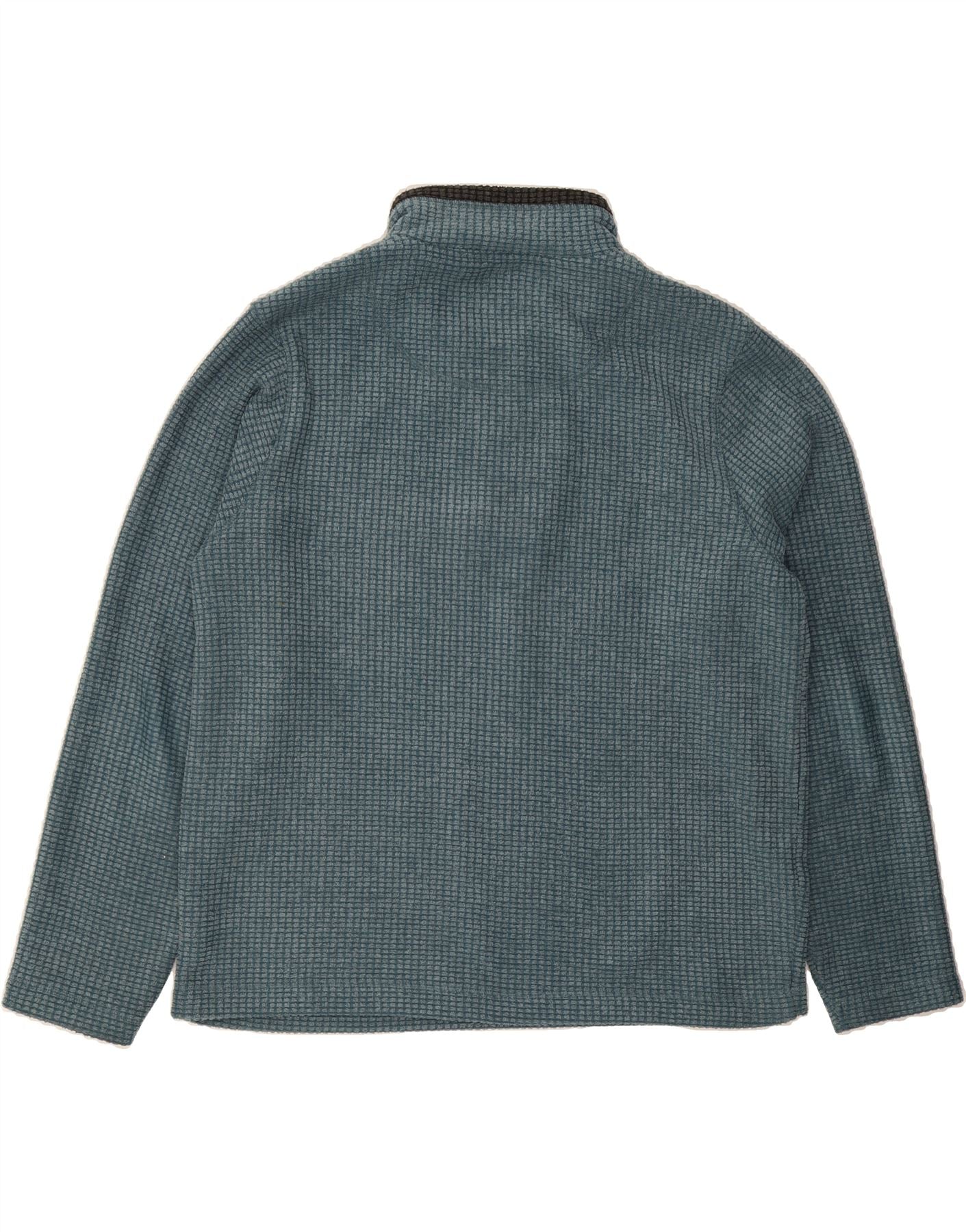 WEIRD FISH Mens Zip Neck Fleece Jumper XL Blue Polyester Vintage Weird Fish and Second-Hand Weird Fish from Messina Hembry