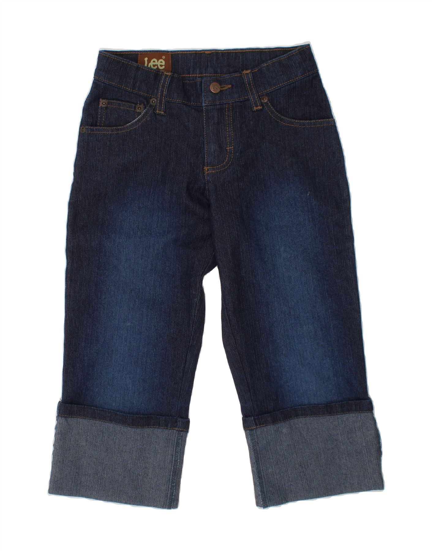 LEE Boys Capri Jeans 7-8 Years W24 L16 Blue Ramie Vintage Lee and Second-Hand Lee from Messina Hembry