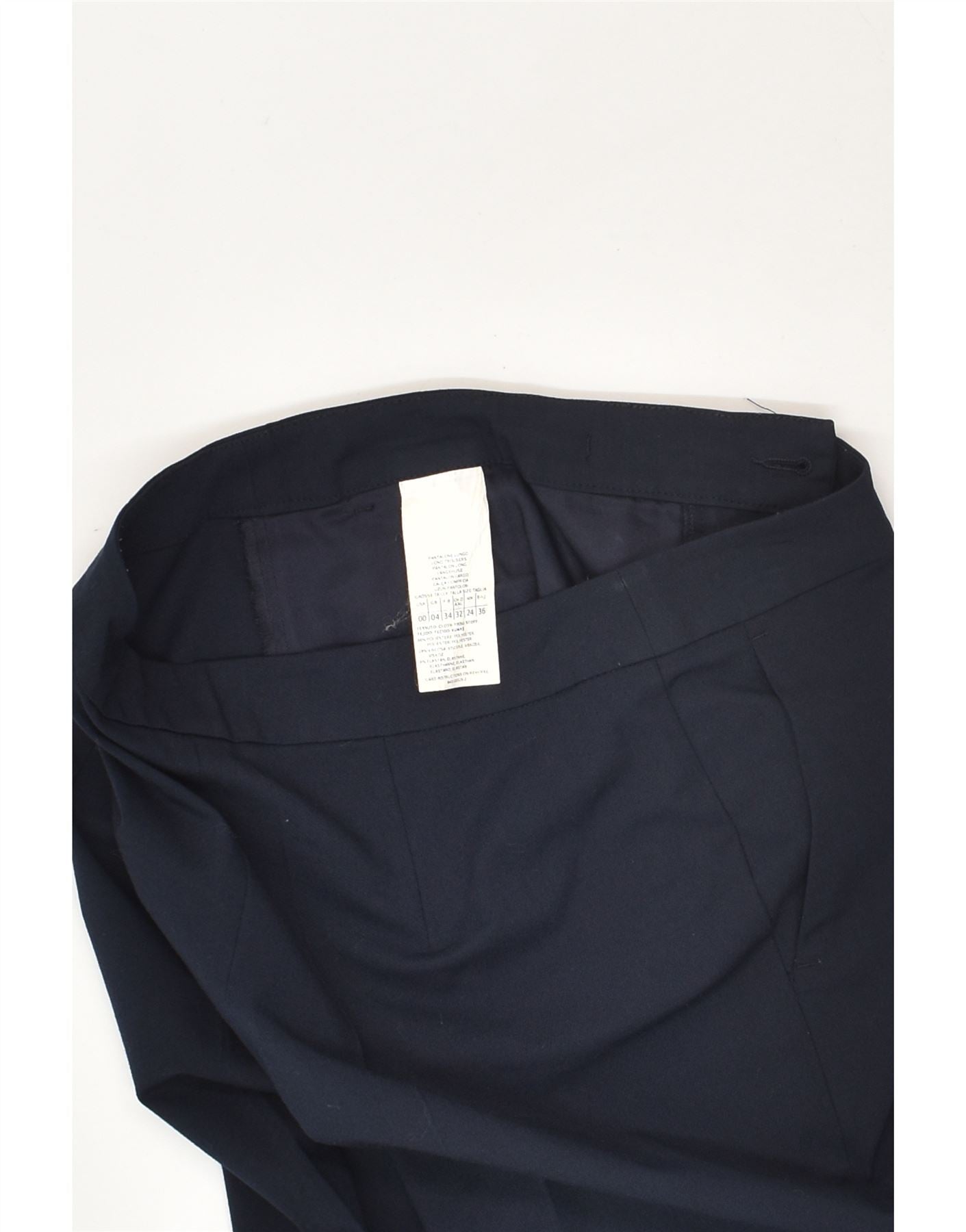 MAX&CO. Womens Slim Suit Trousers UK 4 XS W27 L27  Navy Blue Polyester | Vintage Max&Co. | Thrift | Second-Hand Max&Co. | Used Clothing | Messina Hembry