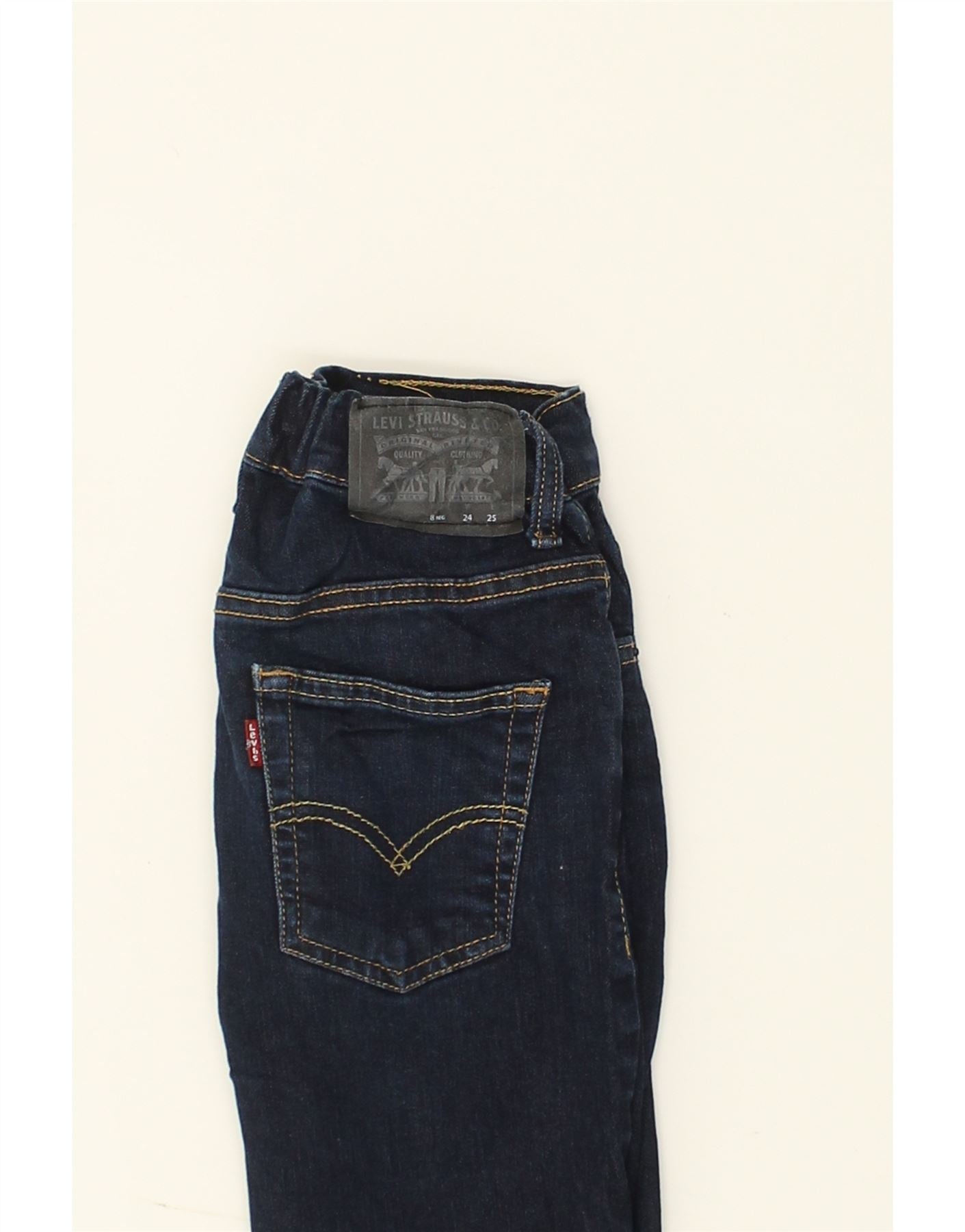 LEVI'S Girls 511 Slim Jeans 7-8 Years W24 L25  Navy Blue Cotton | Vintage Levi's | Thrift | Second-Hand Levi's | Used Clothing | Messina Hembry