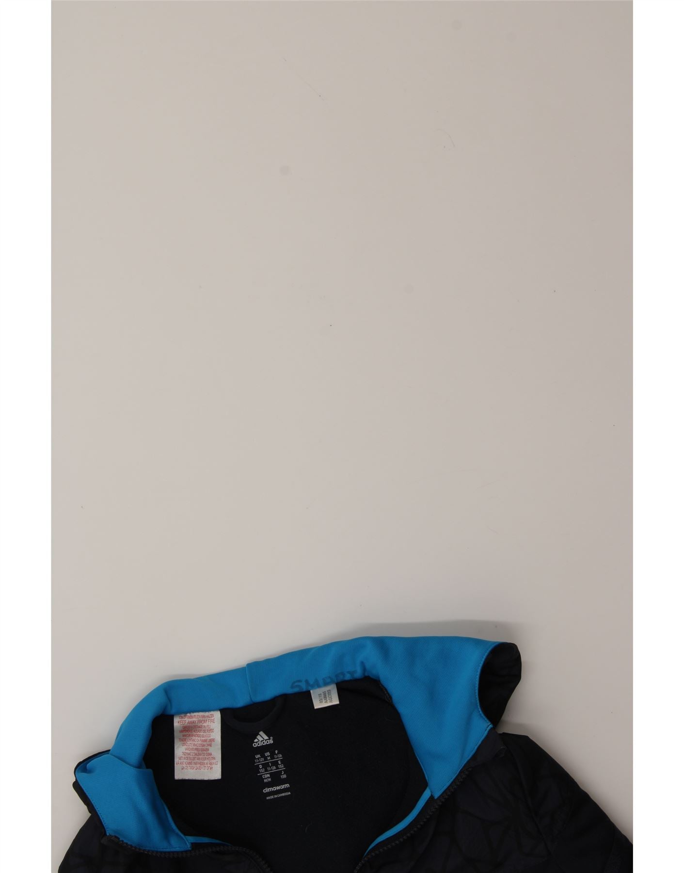 ADIDAS Boys Climawarm Zip Hoodie Sweater 11-12 Years Black Geometric Vintage Adidas and Second-Hand Adidas from Messina Hembry