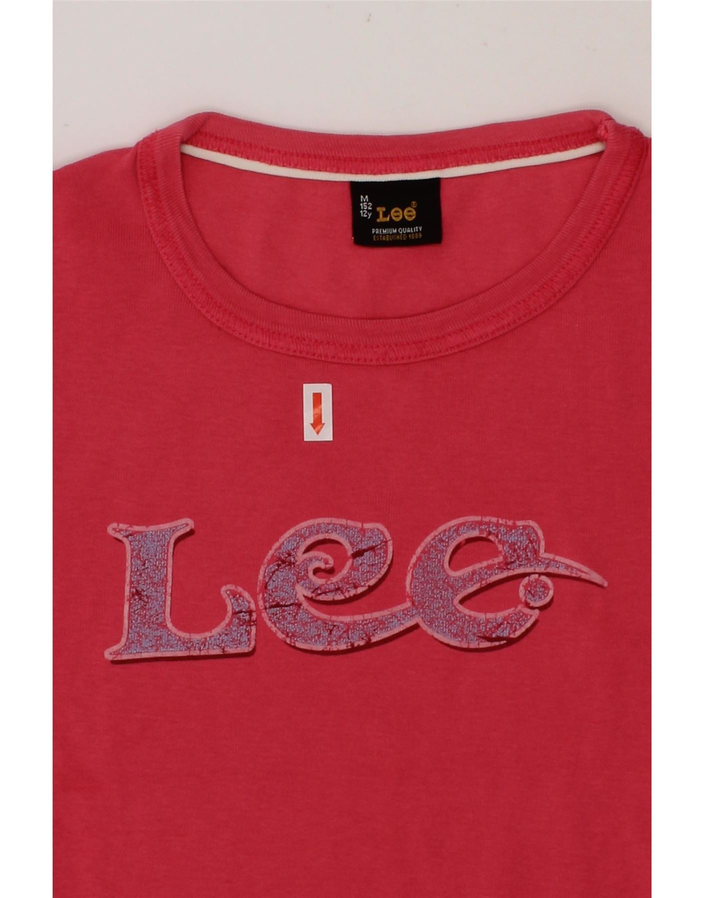 LEE Girls Graphic T-Shirt Top 11-12 Years Medium Red Cotton Vintage Lee and Second-Hand Lee from Messina Hembry
