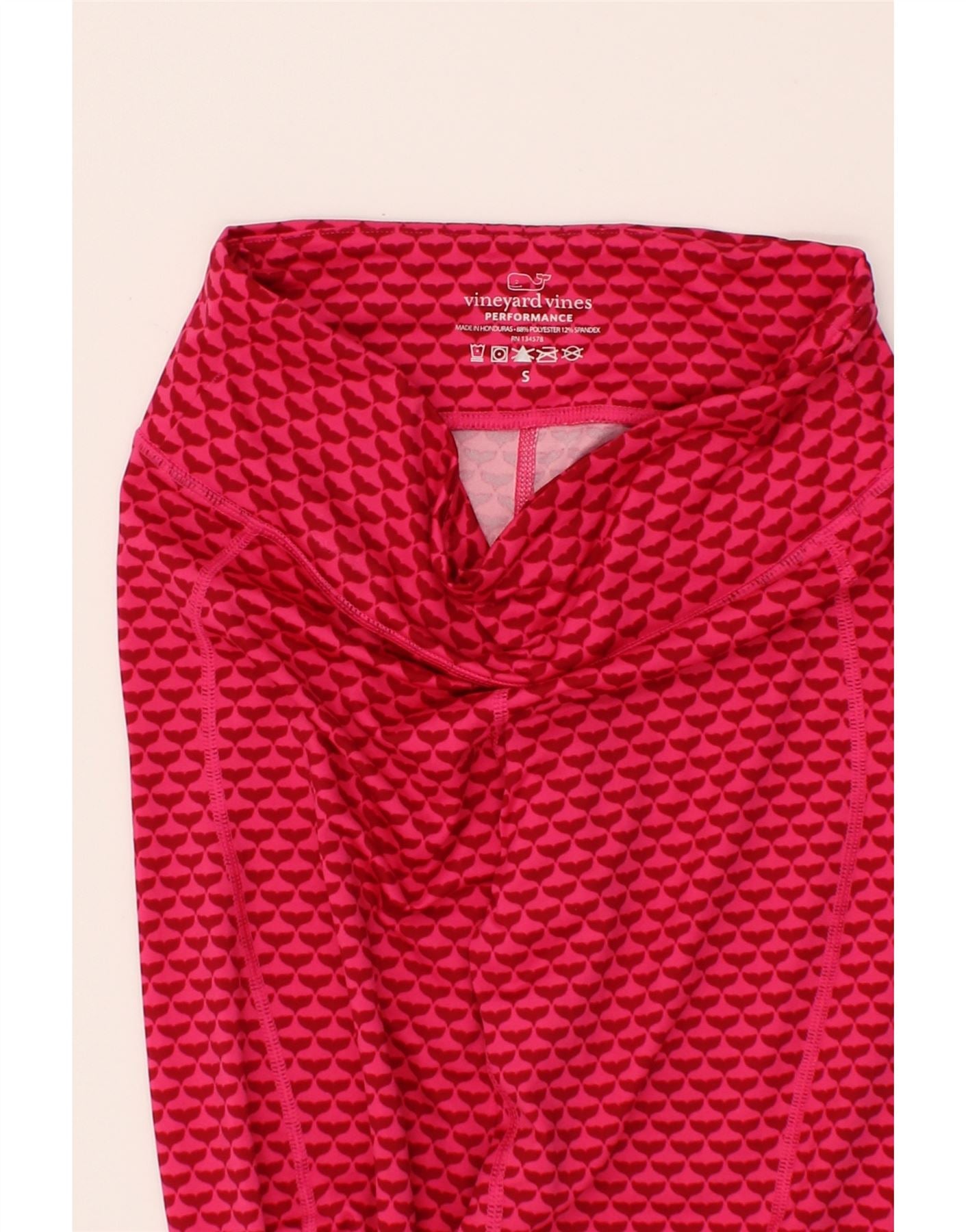 VINEYARD VINES Womens Leggings UK 10 Small Pink Geometric Polyester Vintage Vineyard Vines and Second-Hand Vineyard Vines from Messina Hembry