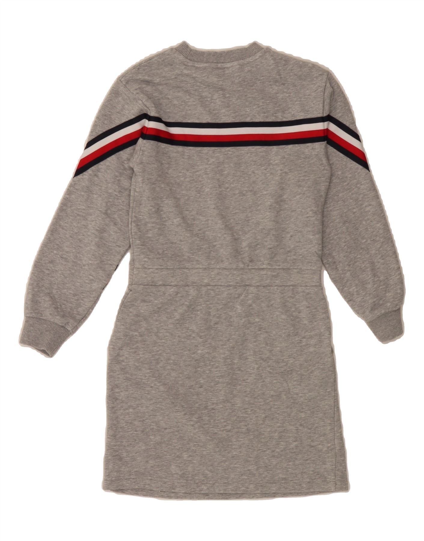 TOMMY HILFIGER Girls Jumper Dress 7-8 Years Grey Cotton Vintage Tommy Hilfiger and Second-Hand Tommy Hilfiger from Messina Hembry