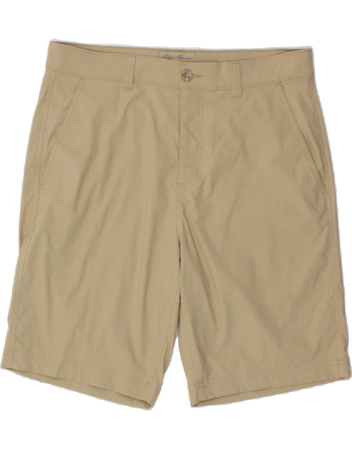 EDDIE BAUER Mens Chino Shorts W34 Large  Beige Nylon Vintage Eddie Bauer and Second-Hand Eddie Bauer from Messina Hembry
