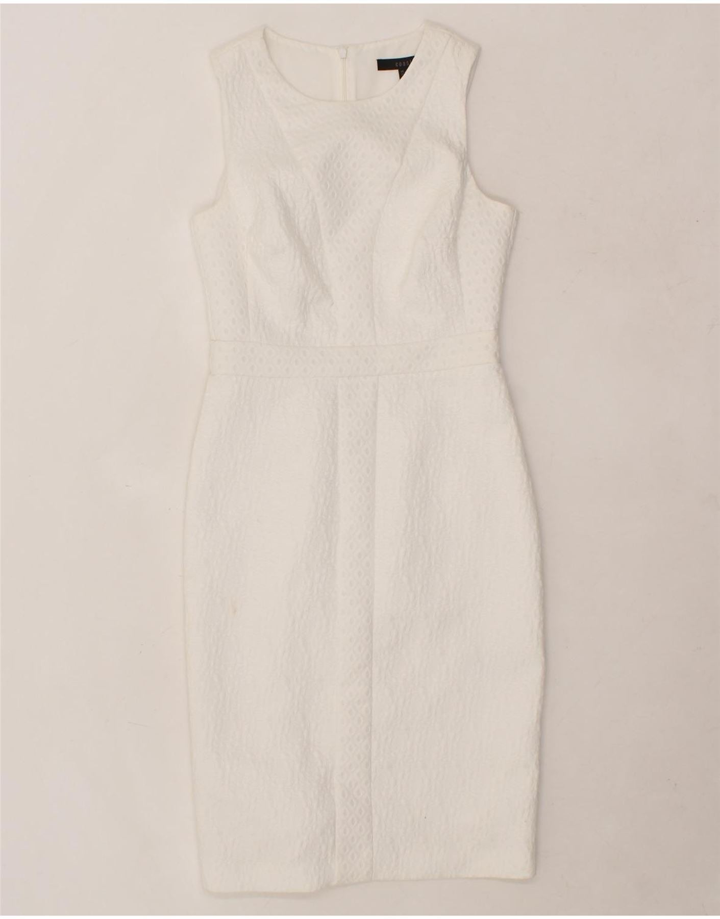 COAST Womens Sheath Dress UK 8 Small White Polyester Vintage Coast and Second-Hand Coast from Messina Hembry