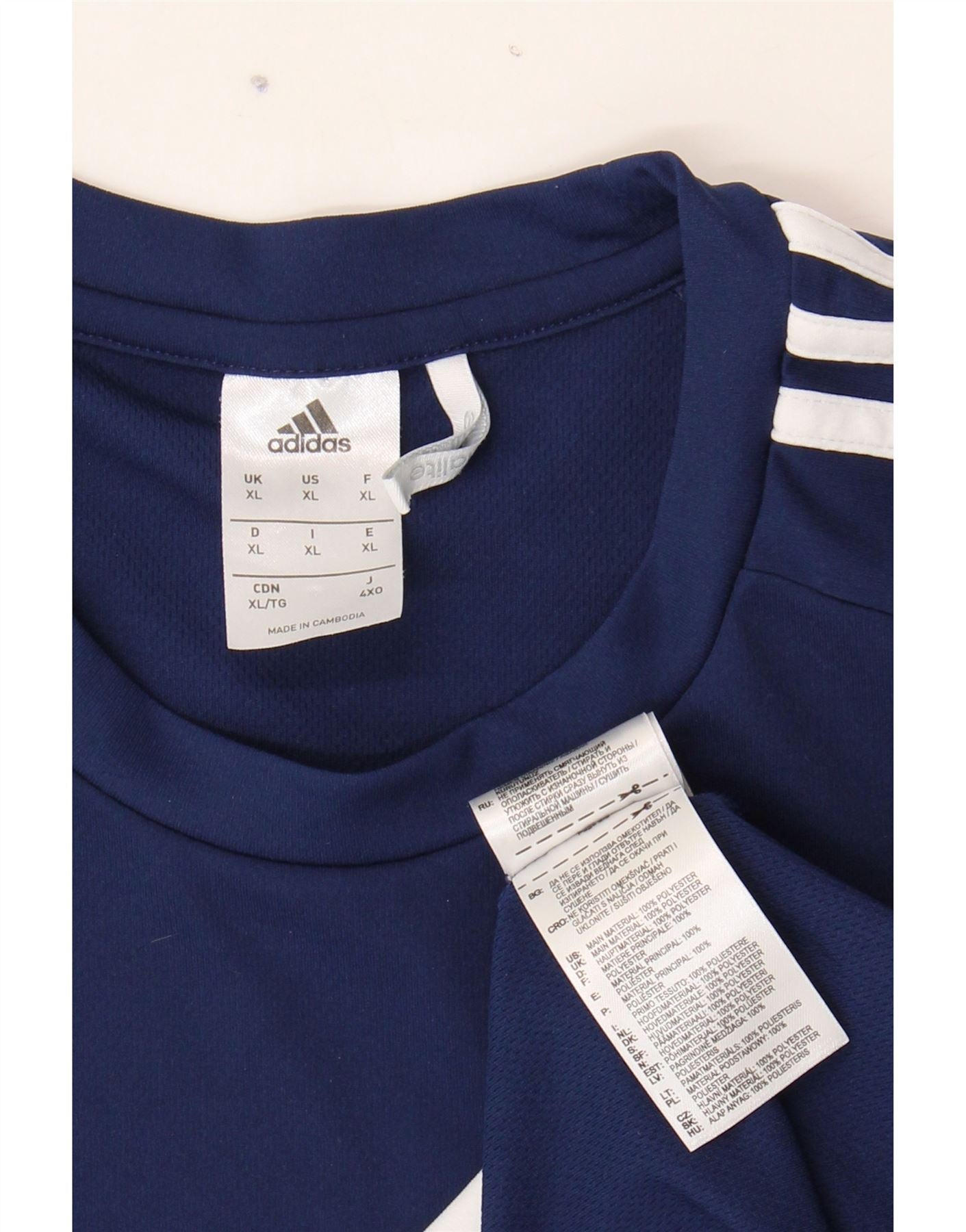 ADIDAS Womens Climalite T-Shirt Top UK 18 XL Navy Blue Polyester Vintage Adidas and Second-Hand Adidas from Messina Hembry