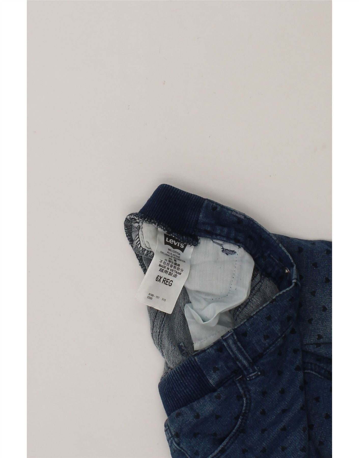 LEVI'S Girls Pantalone Joggers Slim Jeans 5-6 Years W22 L20 Blue Spotted Vintage Levi's and Second-Hand Levi's from Messina Hembry