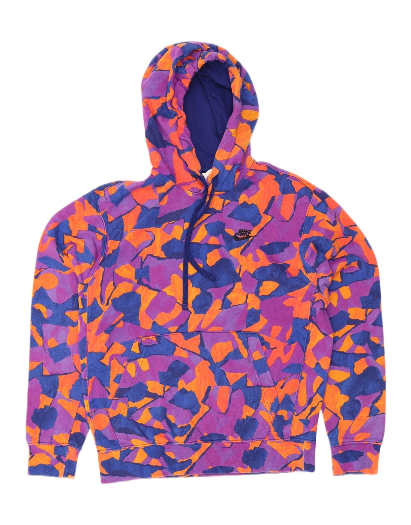 NIKE Womens Oversized Hoodie Jumper UK 10 Small Multicoloured Camouflage Vintage Nike and Second-Hand Nike from Messina Hembry
