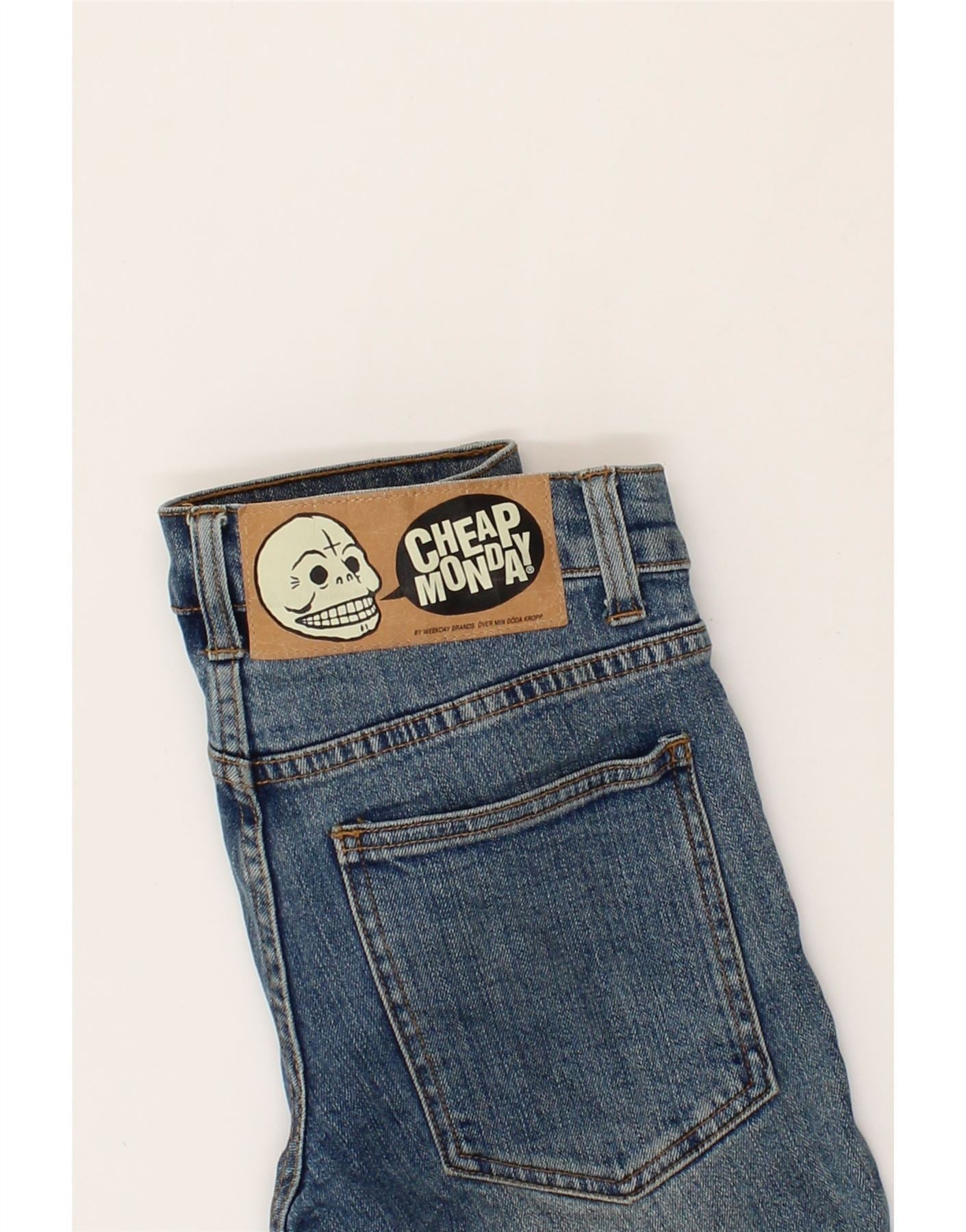 CHEAP MONDAY Womens Skinny Jeans W28 L32 Blue Cotton Vintage Cheap Monday and Second-Hand Cheap Monday from Messina Hembry